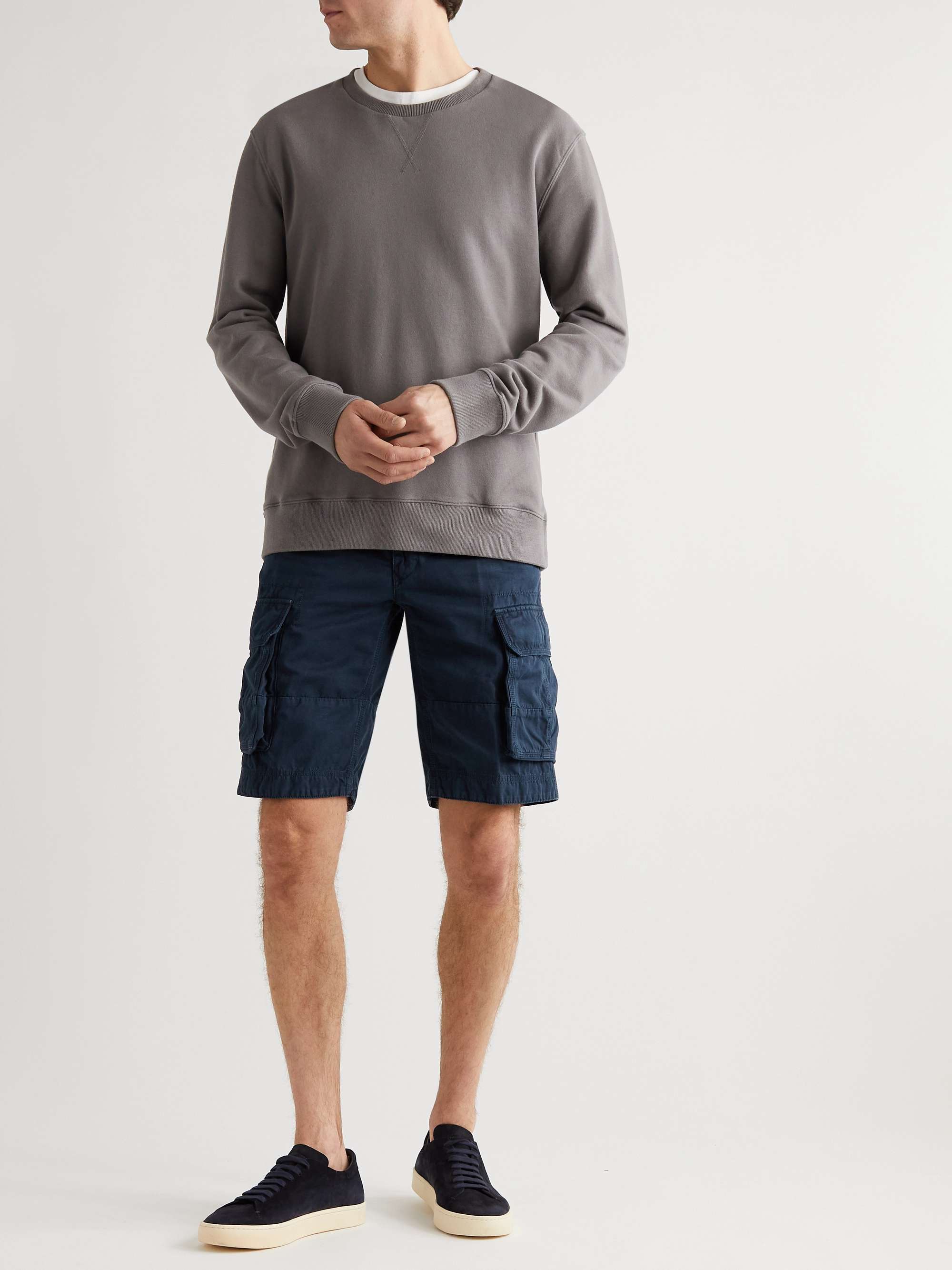 INCOTEX Washed Cotton and Linen-Blend Cargo Shorts