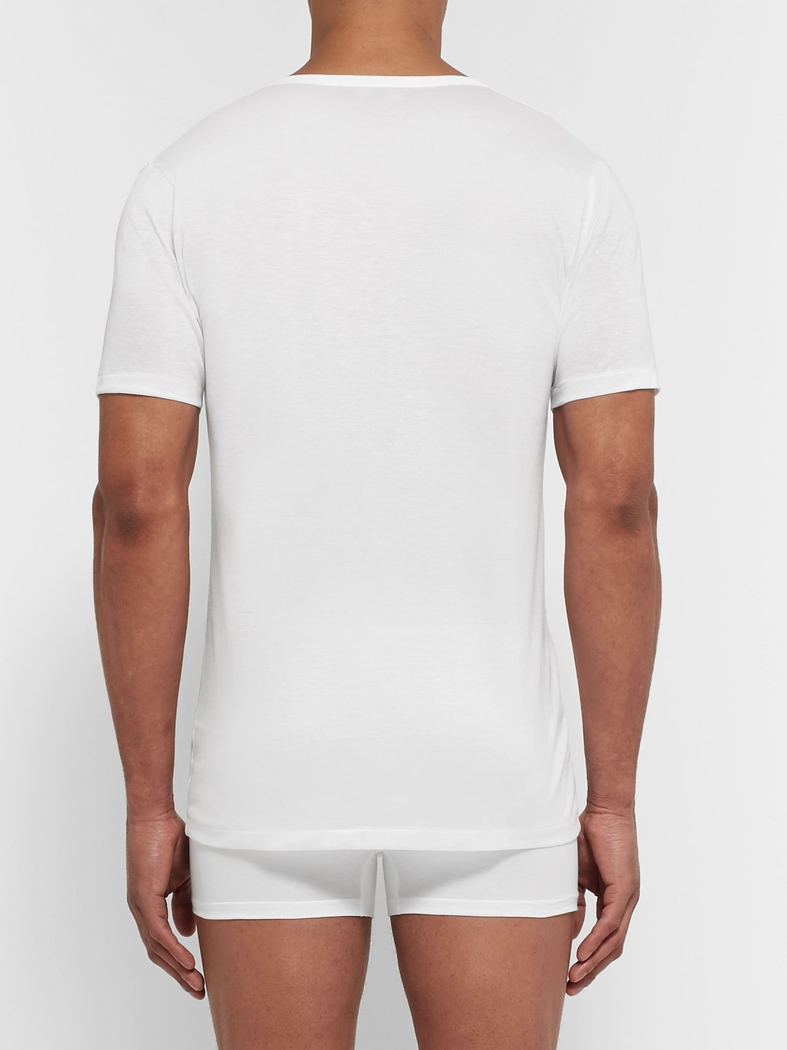 Shop Zimmerli Royal Classic Cotton T-shirt In White