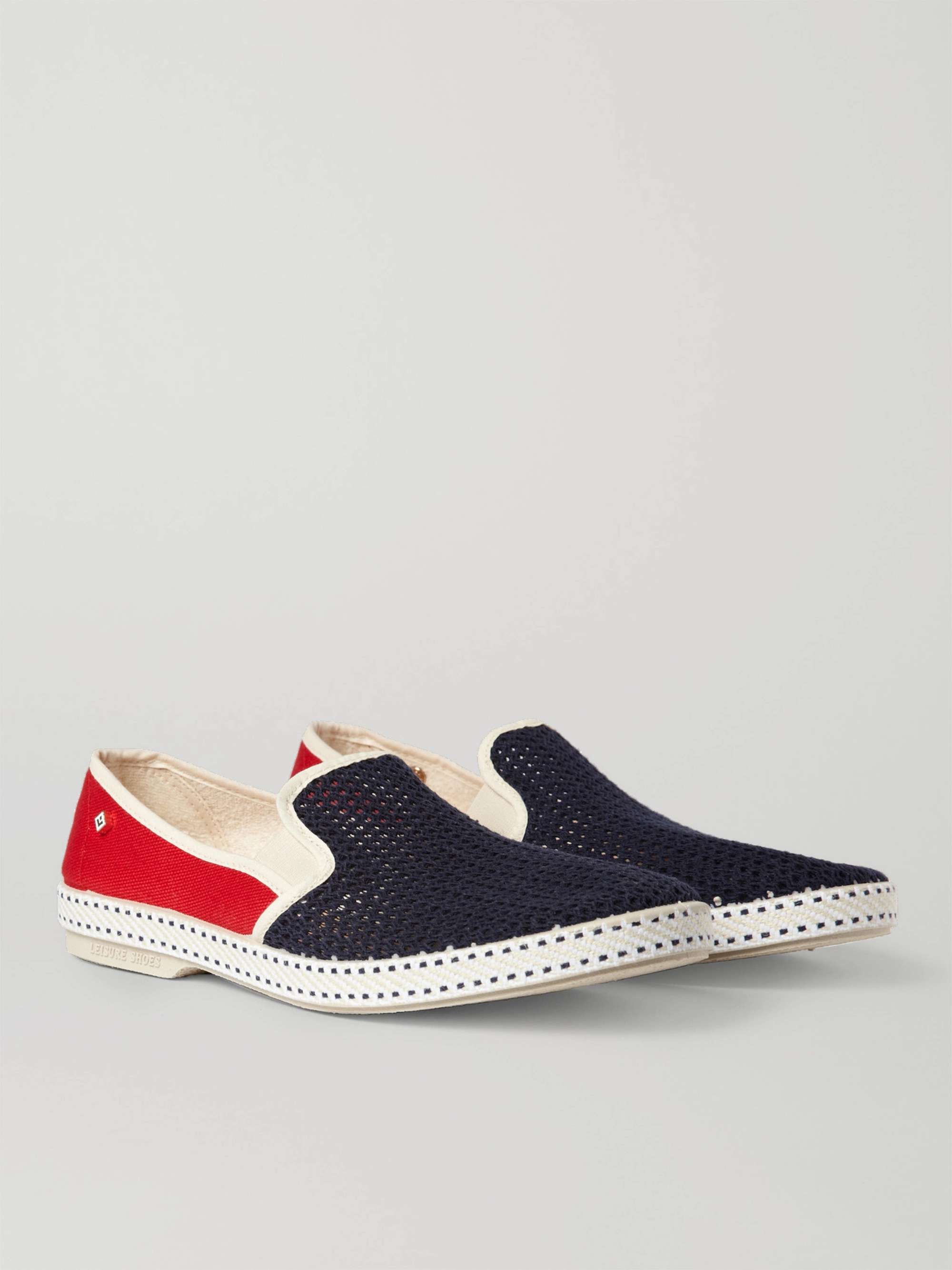RIVIERAS Cotton-Mesh and Canvas Espadrilles