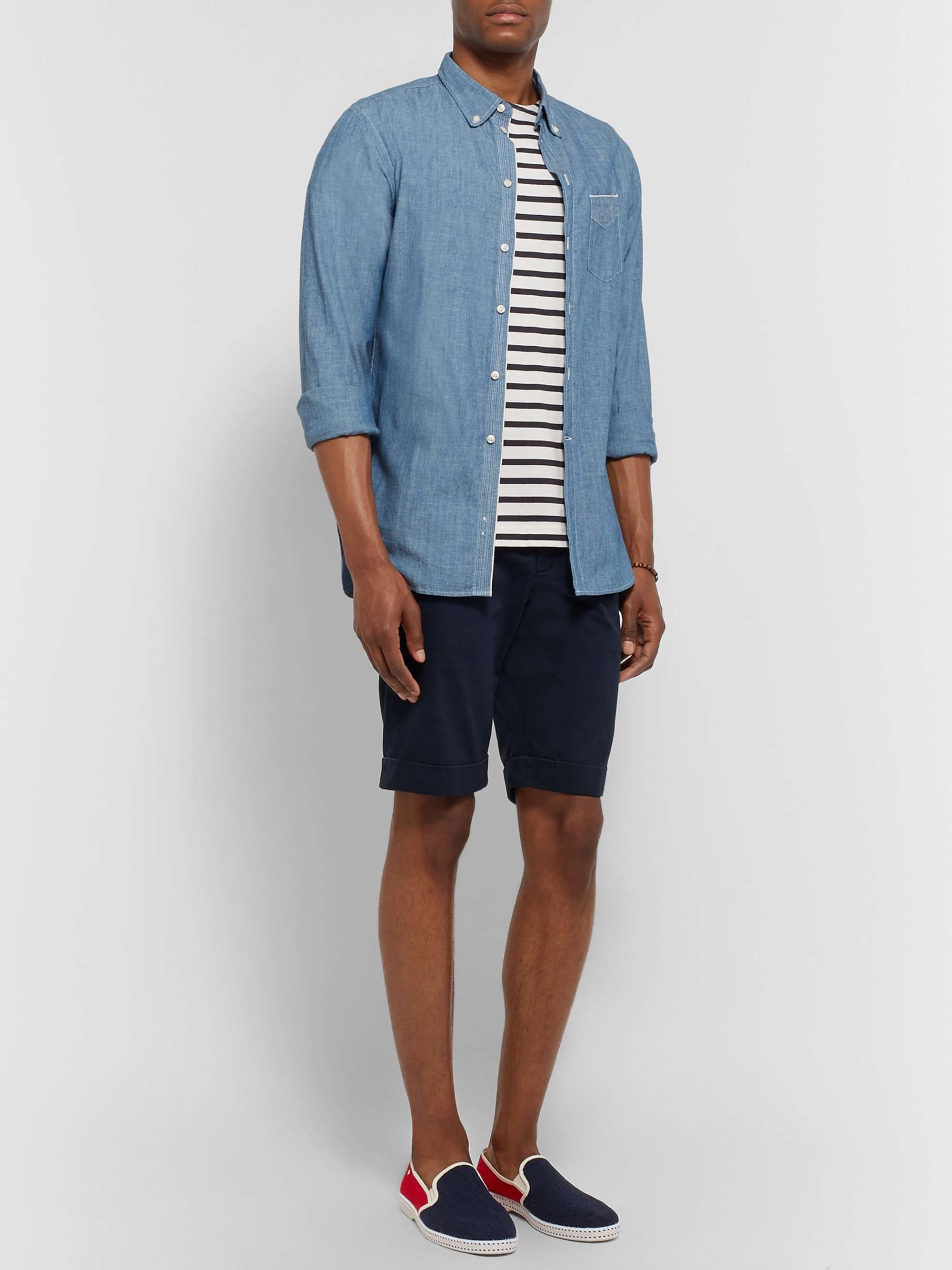RIVIERAS Cotton-Mesh and Canvas Espadrilles