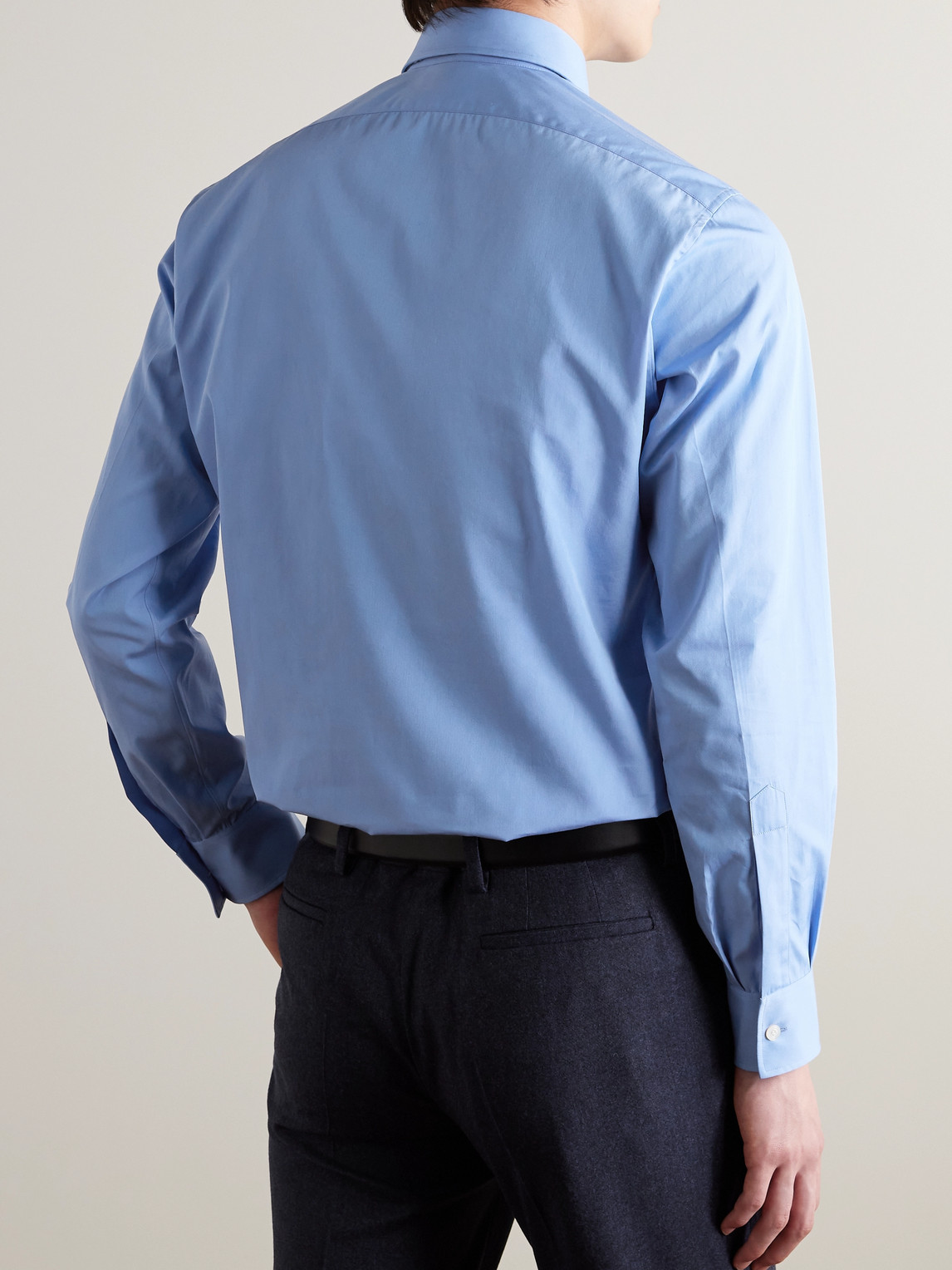 Shop Charvet Blue Cotton Shirt