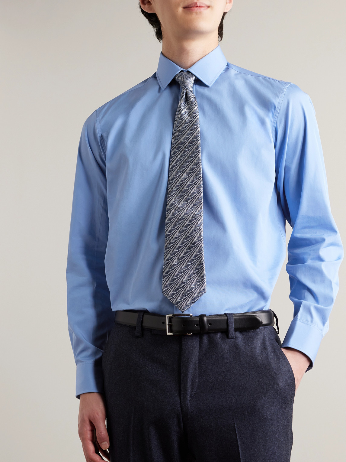 Shop Charvet Blue Cotton Shirt