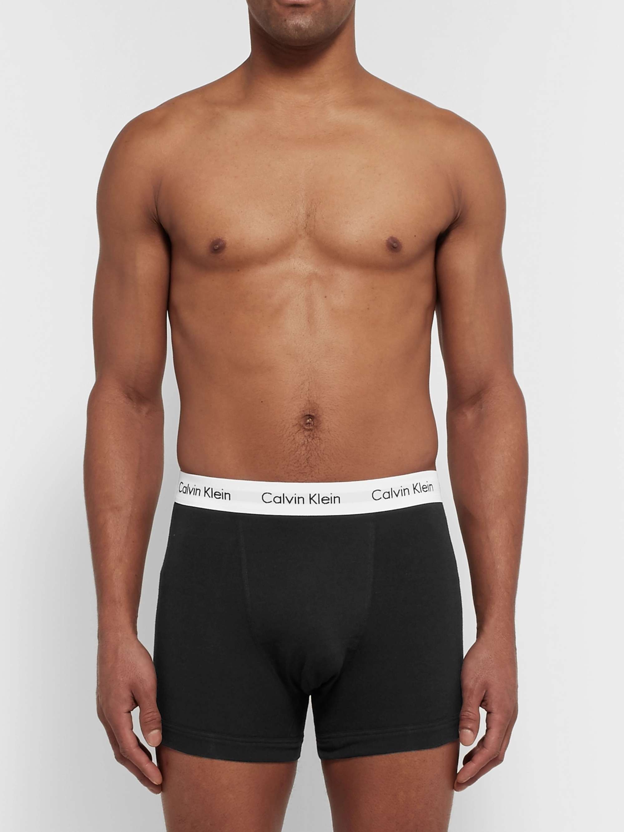 CALVIN KLEIN UNDERWEAR Three-Pack Stretch-Cotton Boxer Briefs