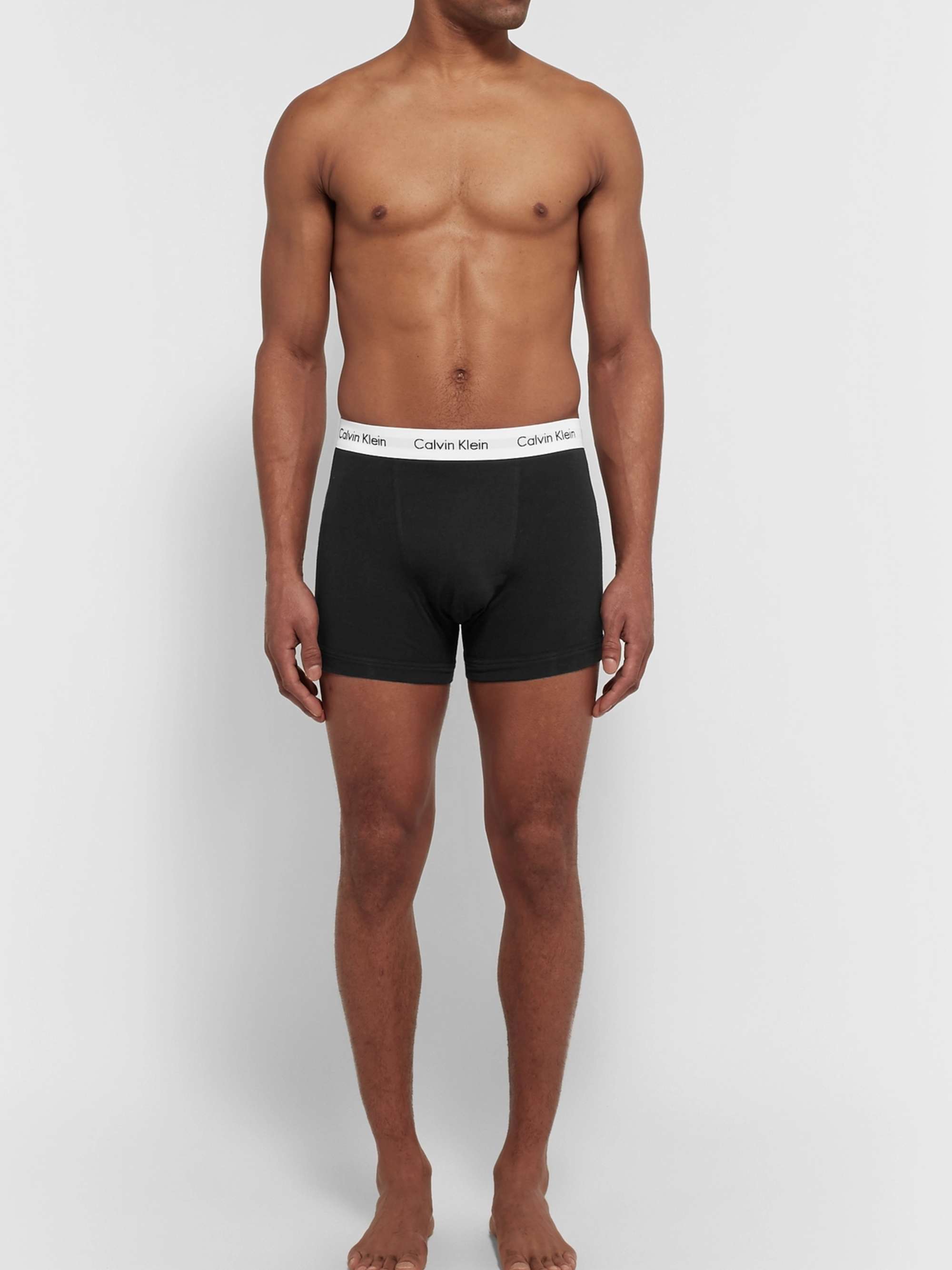 CALVIN KLEIN UNDERWEAR Three-Pack Stretch-Cotton Boxer Briefs for