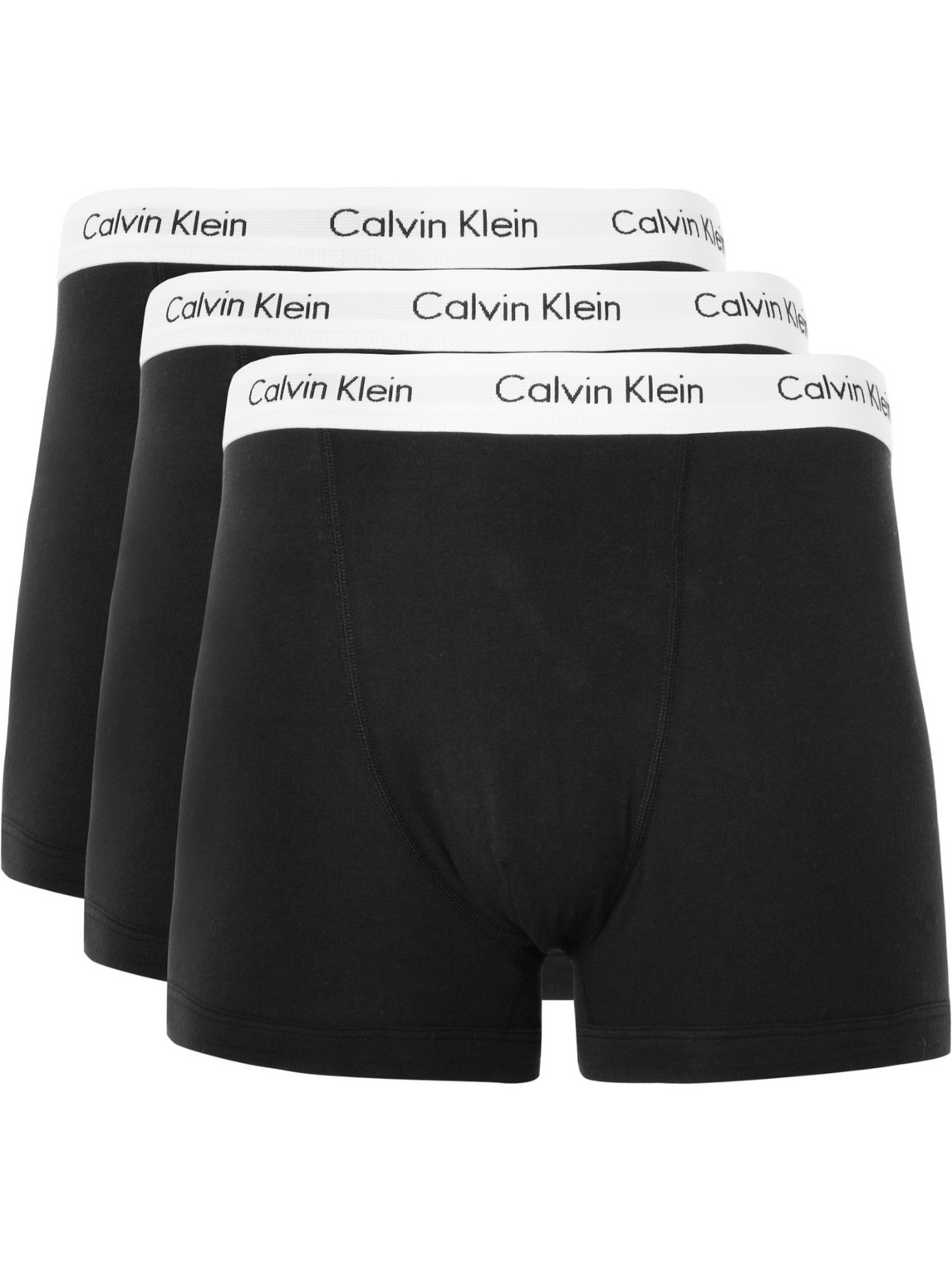 Calvin Klein Underwear Three-pack Stretch-cotton Boxer Briefs In Black