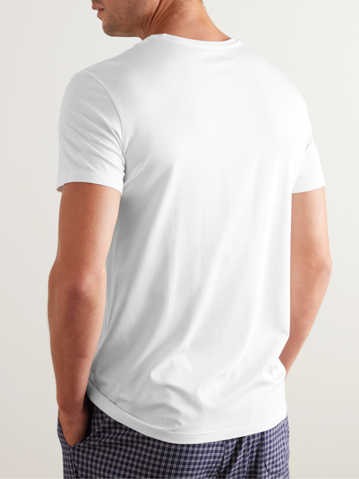 Shop Derek Rose Basel Stretch Micro Modal Jersey T-shirt In White
