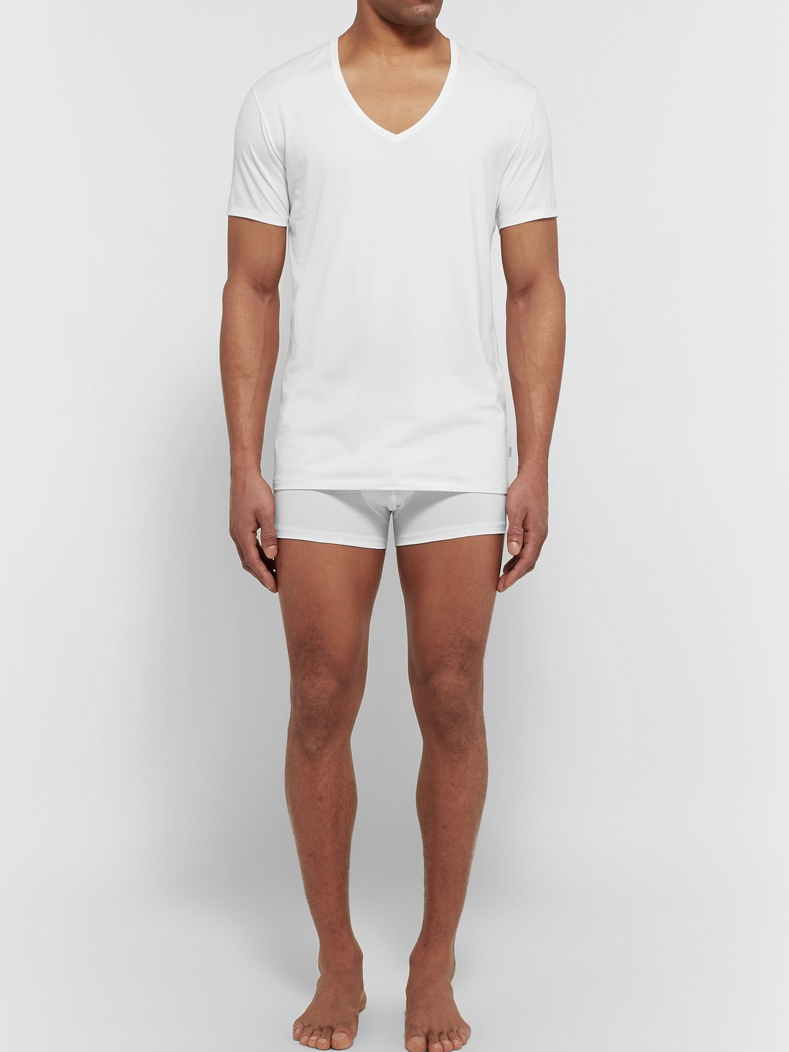 Shop Derek Rose Jack Pima Cotton-blend T-shirt In White