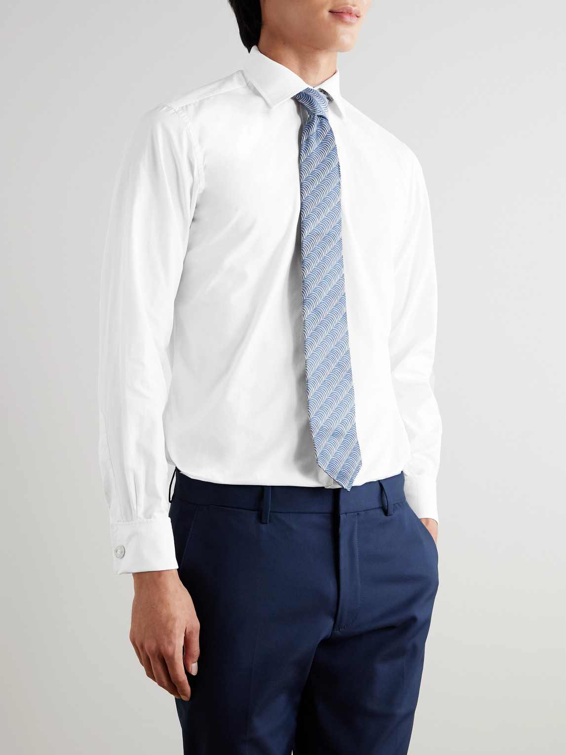 Shop Charvet White Double-cuff Cotton Shirt