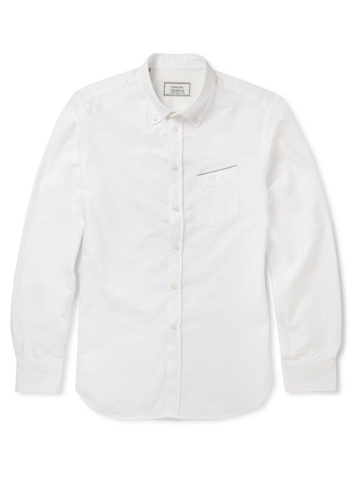 Officine Generale Cotton Oxford Shirt In White