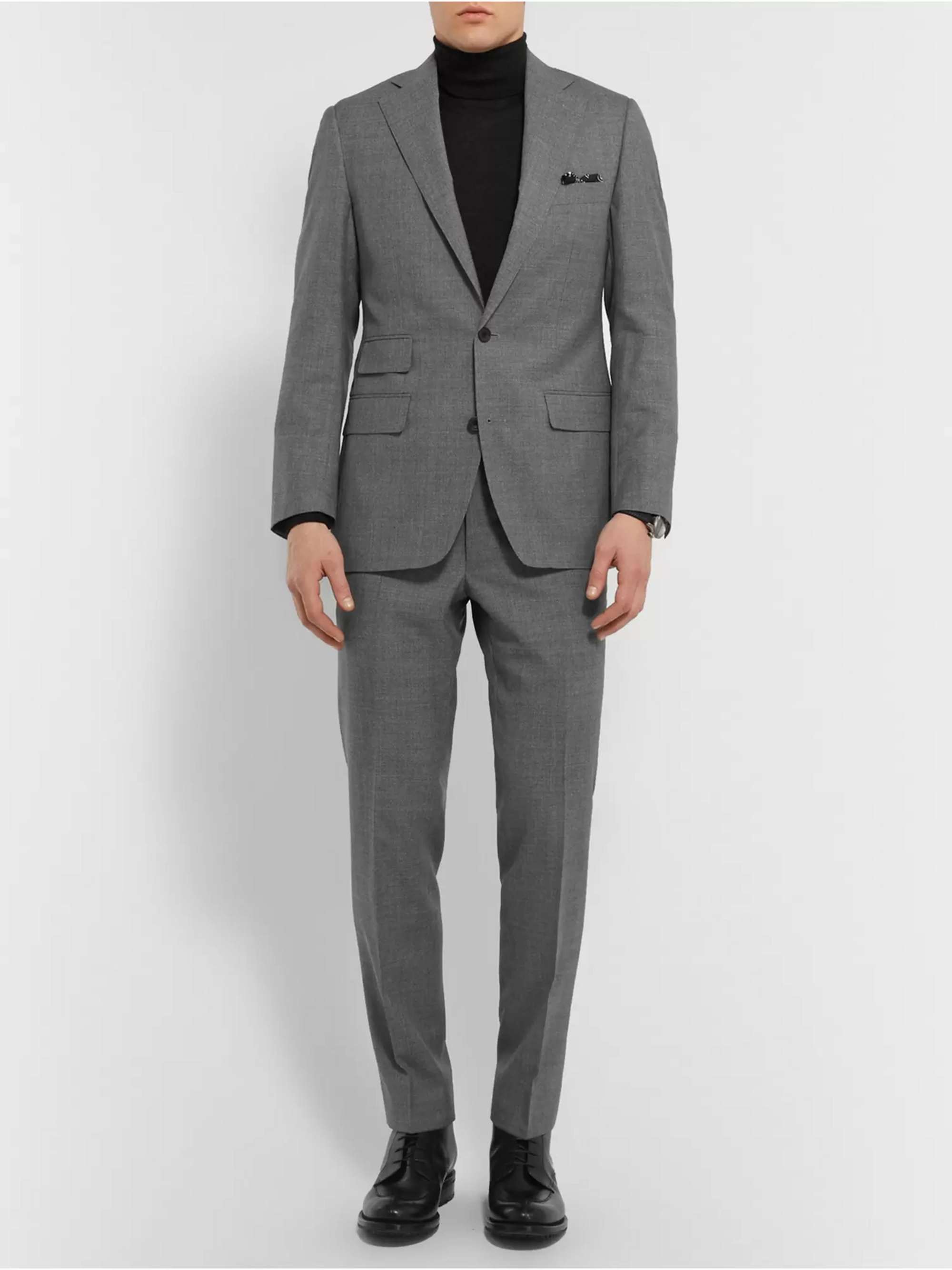 THOM SWEENEY Grey Weighouse Slim-Fit Wool Suit