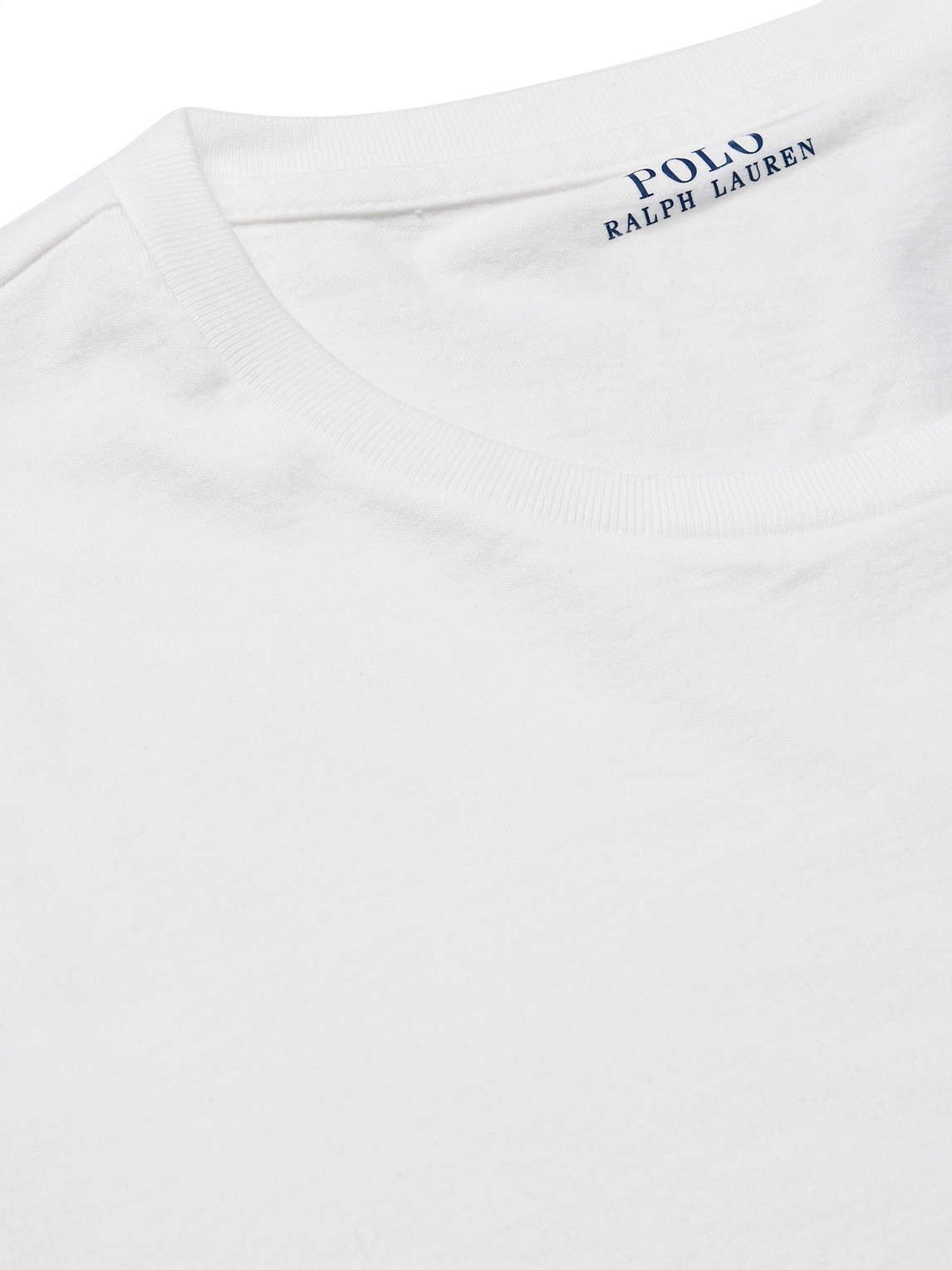 Polo Ralph Lauren Man White T-shirt With Embroidered Navy Blue Pony In White