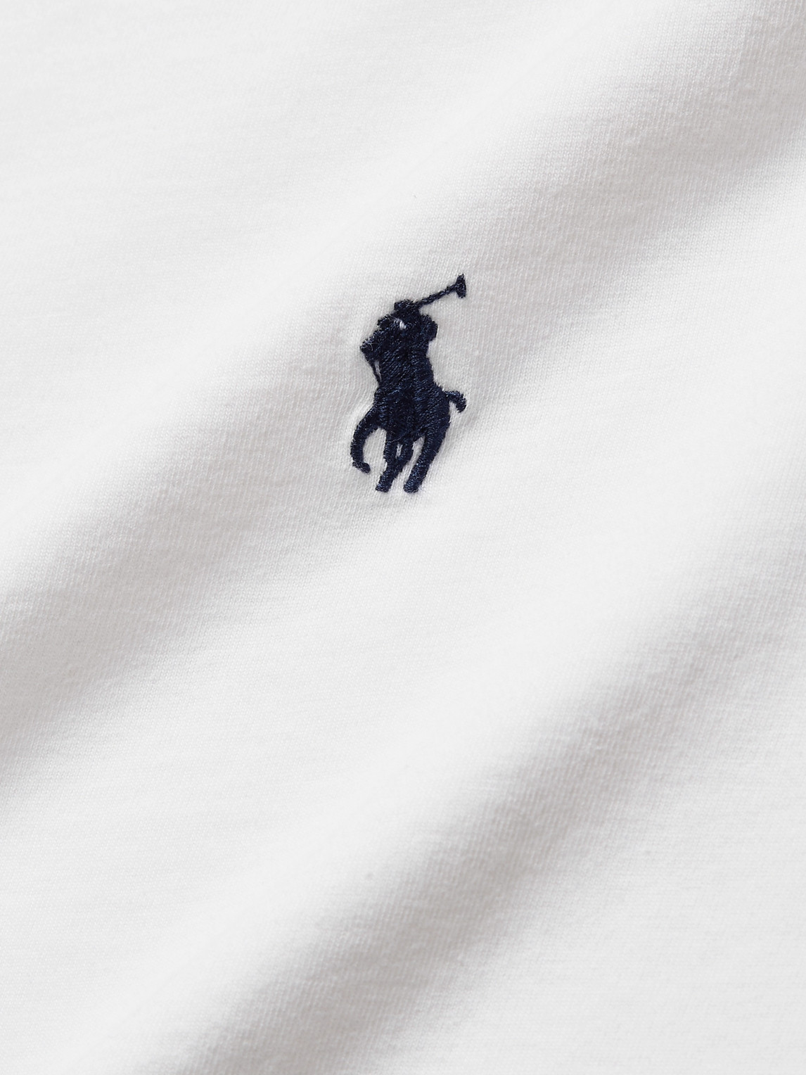 Polo Ralph Lauren Man White T-shirt With Embroidered Navy Blue Pony In White
