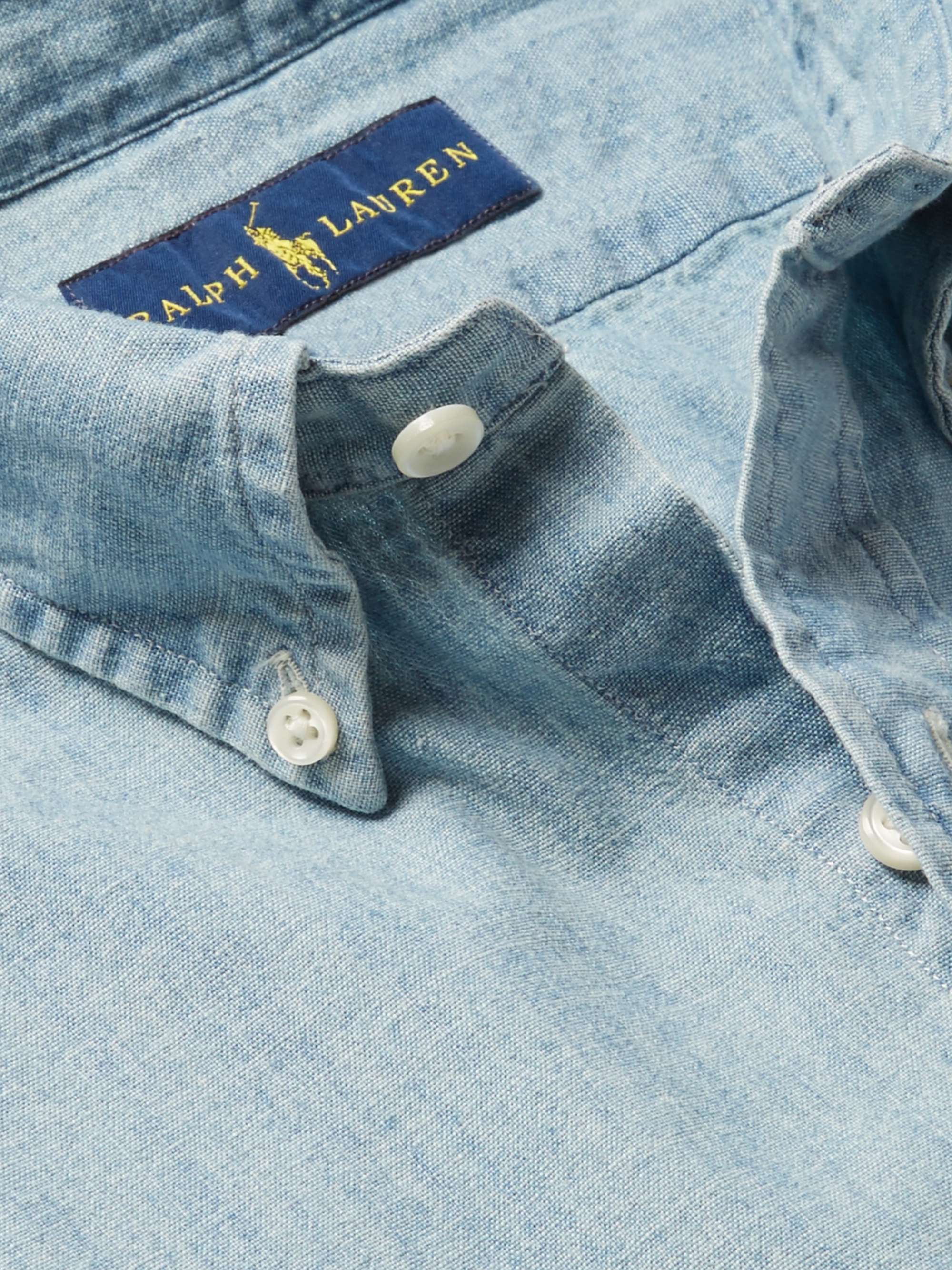 POLO RALPH LAUREN Slim-Fit Washed Cotton-Chambray Shirt
