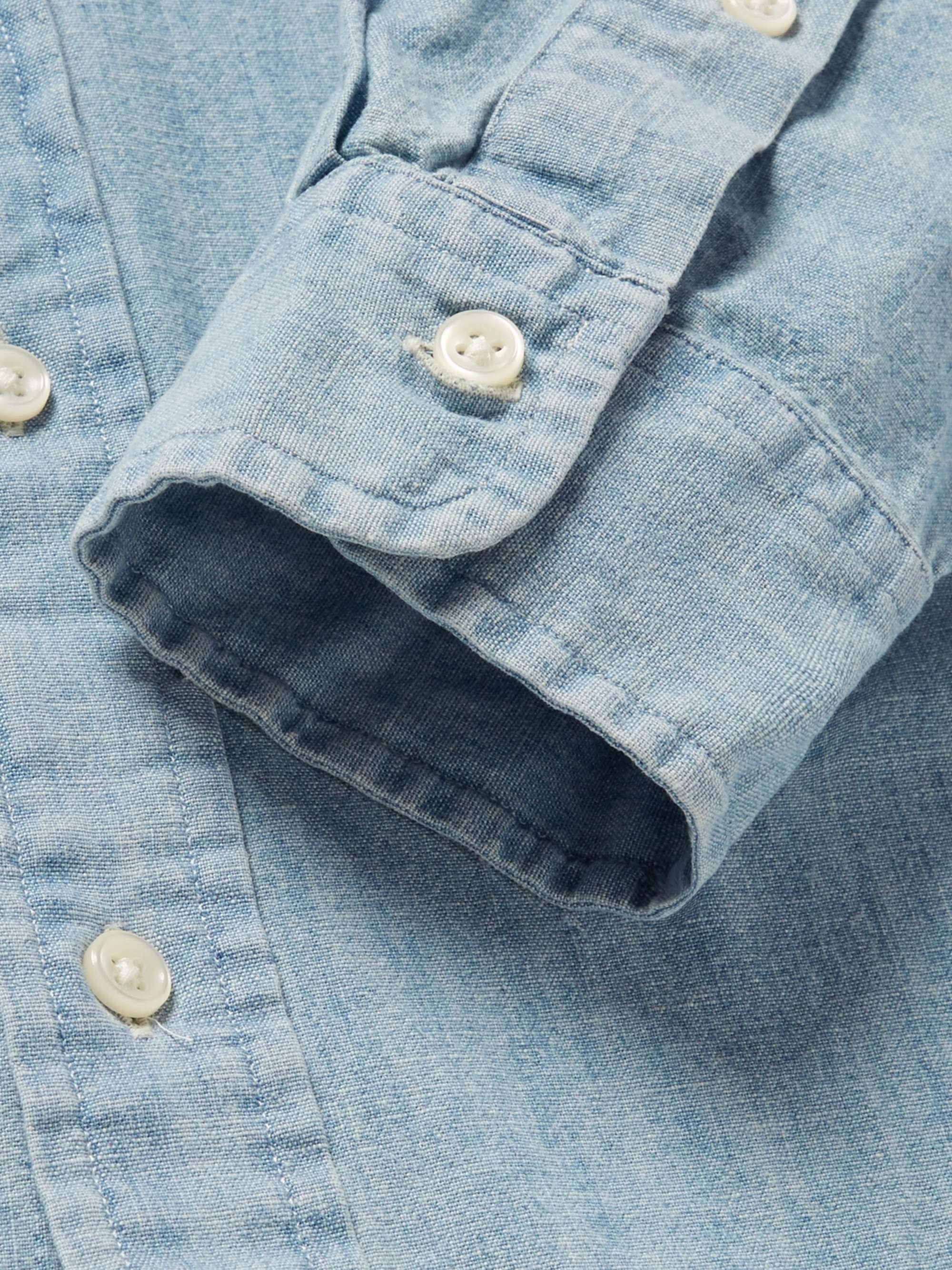 POLO RALPH LAUREN Slim-Fit Washed Cotton-Chambray Shirt for Men | MR PORTER