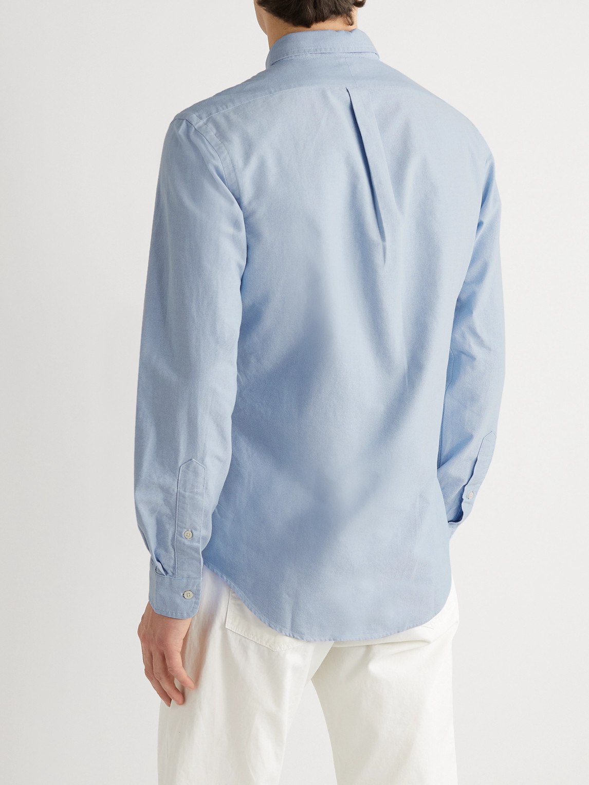 Shop Polo Ralph Lauren Slim-fit Cotton Oxford Shirt In Blue
