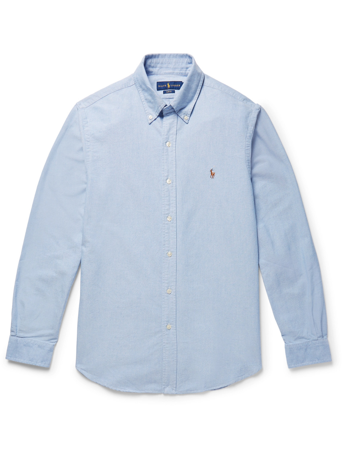 Shop Polo Ralph Lauren Slim-fit Cotton Oxford Shirt In Blue