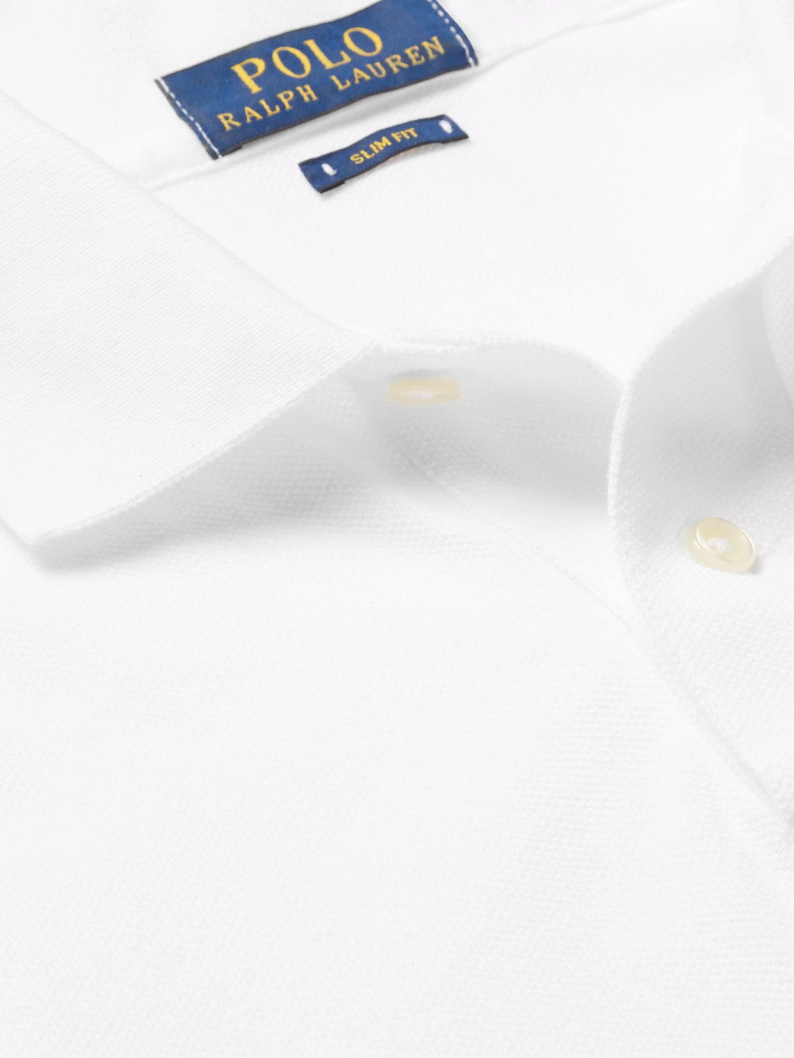 Shop Polo Ralph Lauren Slim-fit Cotton-piqué Polo Shirt In White