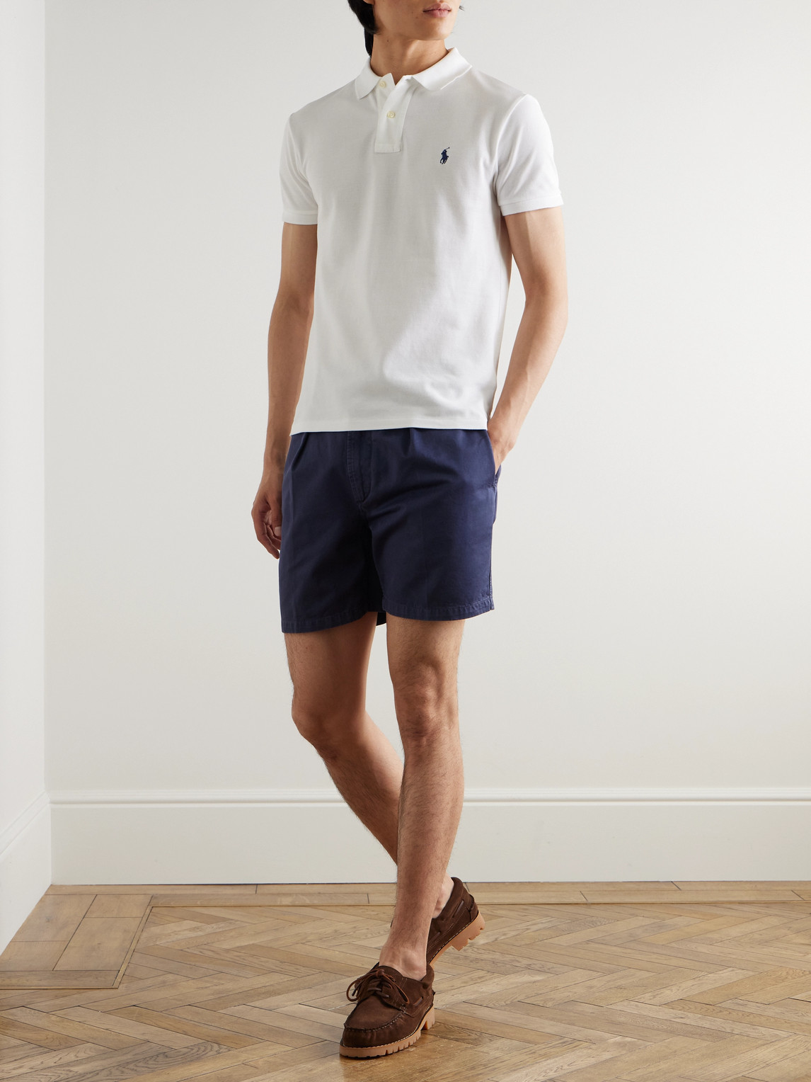 Shop Polo Ralph Lauren Slim-fit Cotton-piqué Polo Shirt In White