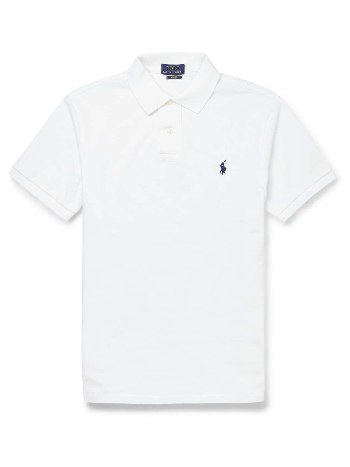 Shop Polo Ralph Lauren Slim-fit Cotton-piqué Polo Shirt In White