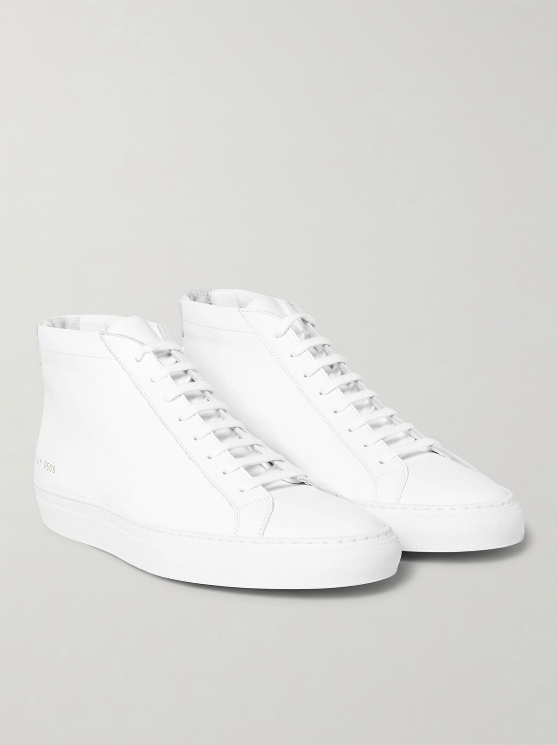 Shop Common Projects Original Achilles Leather High-top Sneakers In White