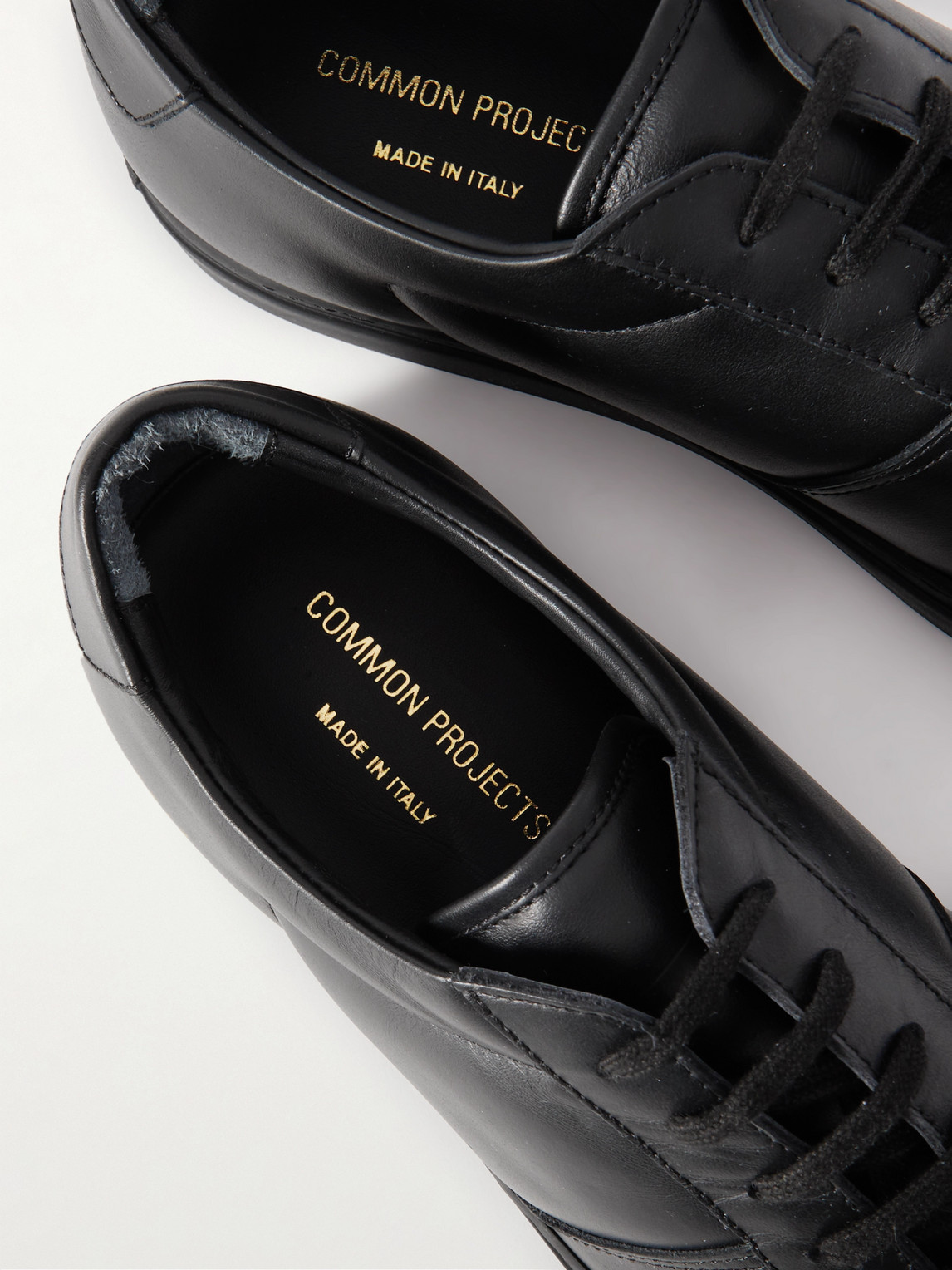 Shop Common Projects Bball Leather Sneakers In Black