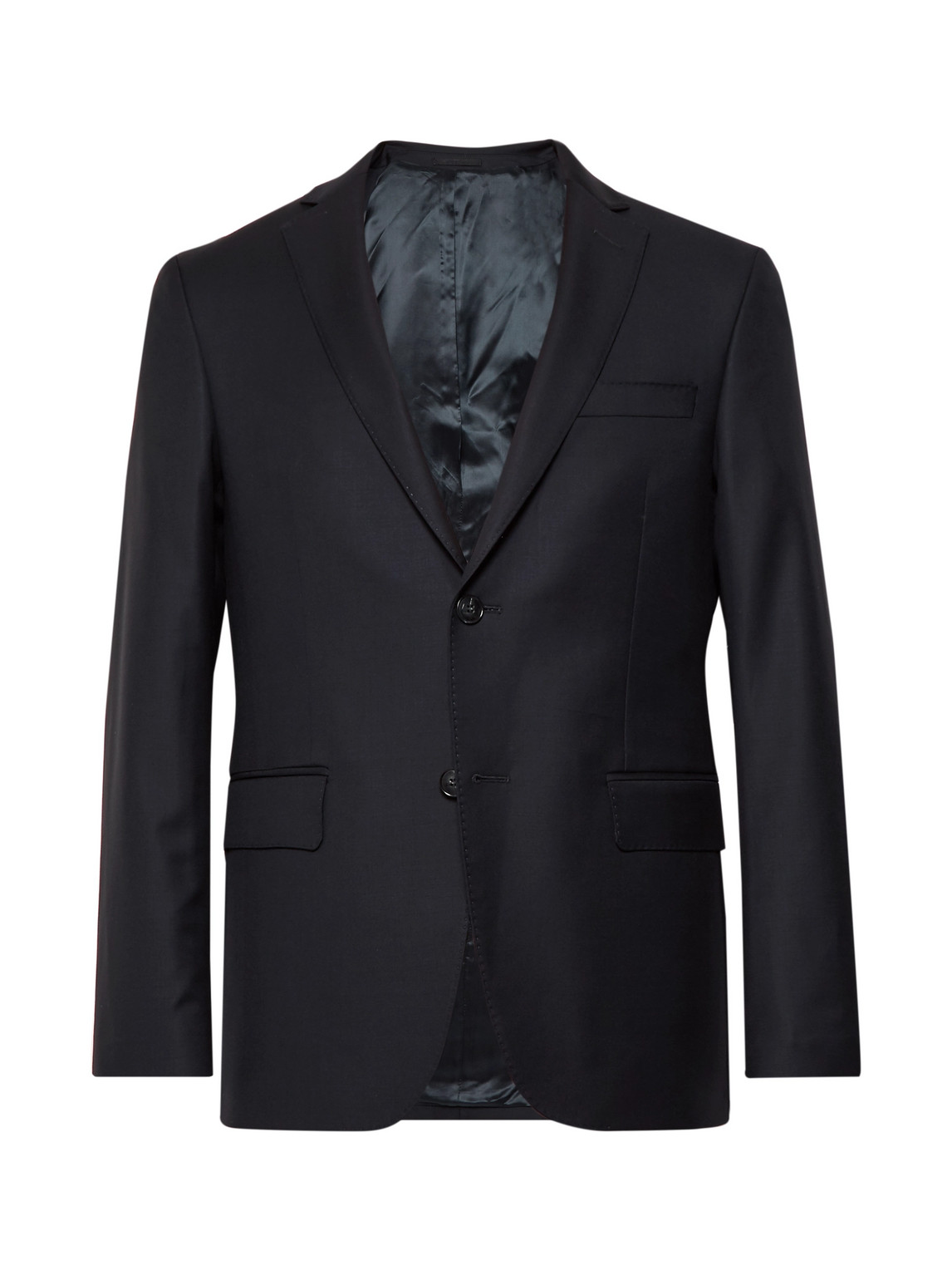 Officine Generale Blue Slim-fit Wool Blazer