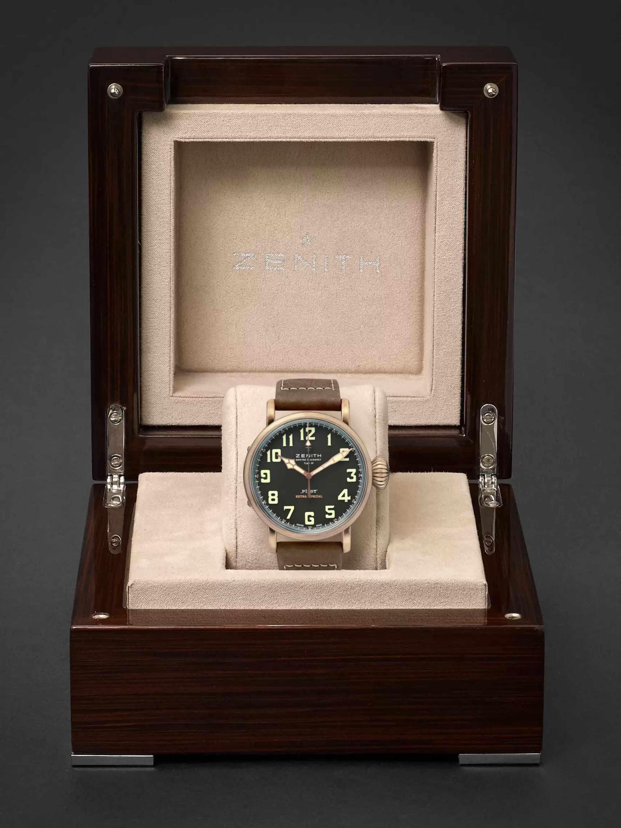 ZENITH Pilot Type 20 Extra Special 45mm Bronze and Nubuck Watch, Ref. No. 29.2430.679/21.C753