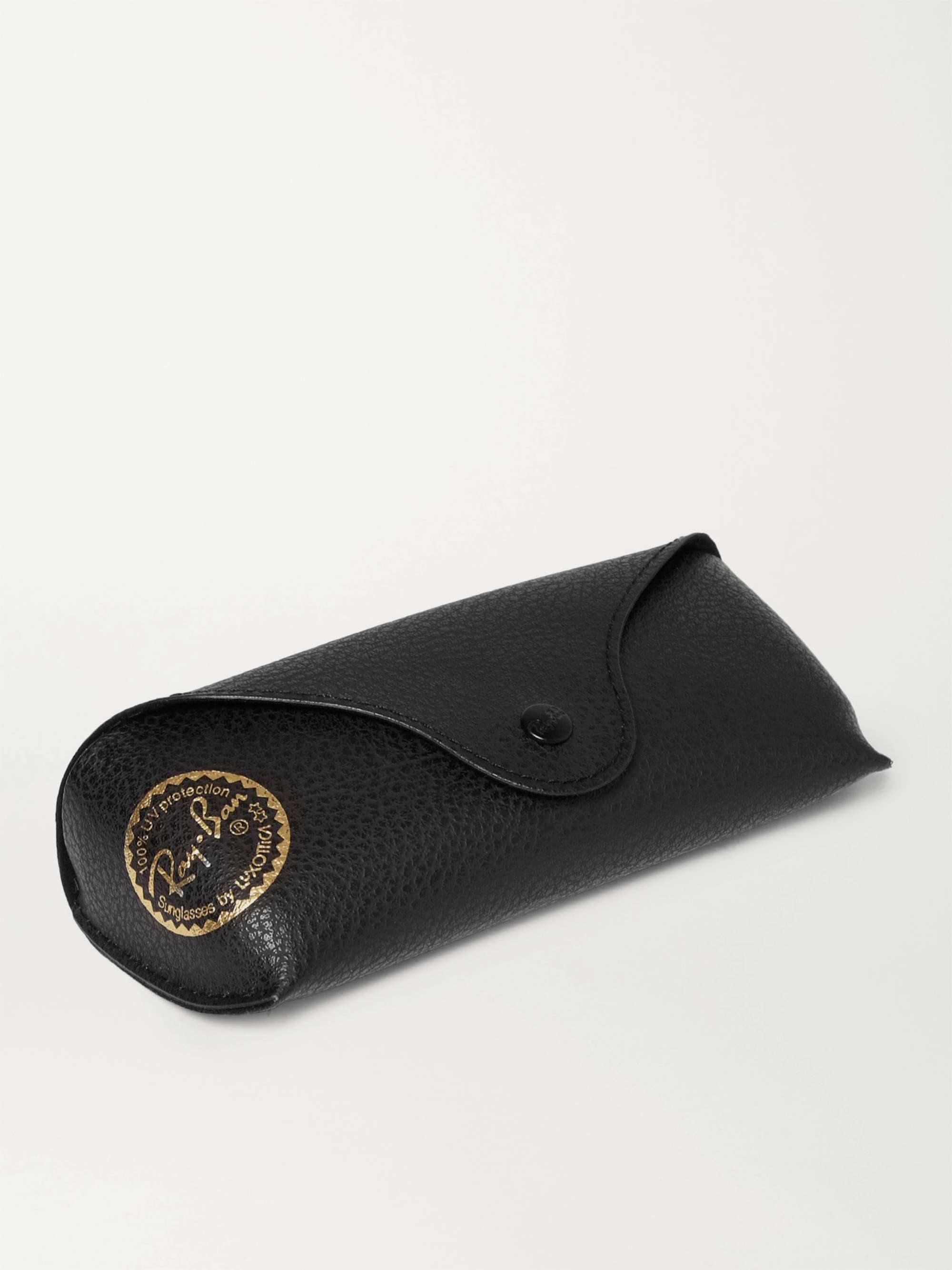 RAY-BAN Clubmaster Square-Frame Acetate and Gold-Tone Sunglasses