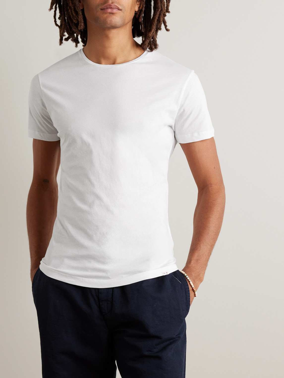 Shop Orlebar Brown Ob-t Slim-fit Cotton-jersey T-shirt In White