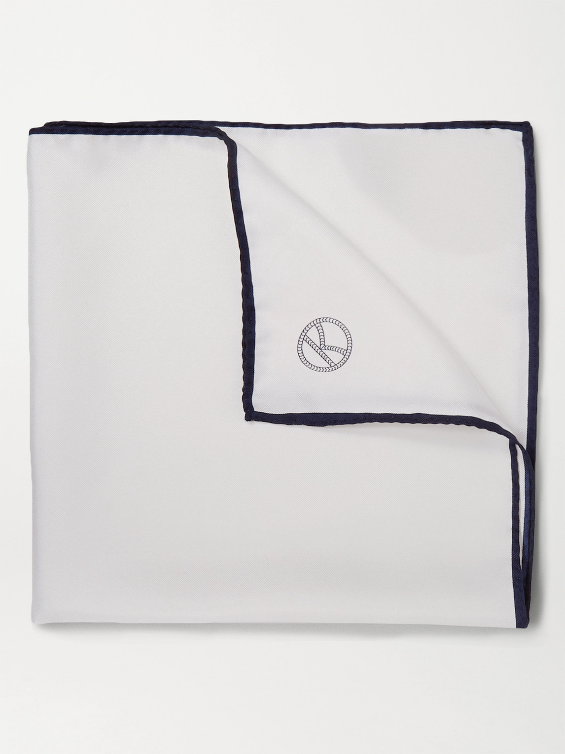 Kingsman Drake's Silk Pocket Square In White