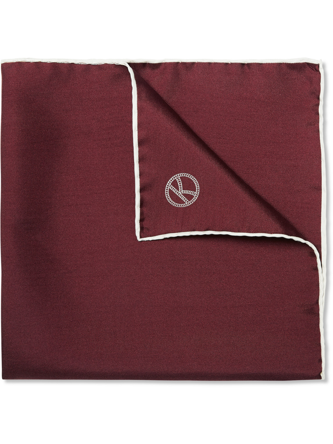 Kingsman Drake's Silk Pocket Square In Burgundy