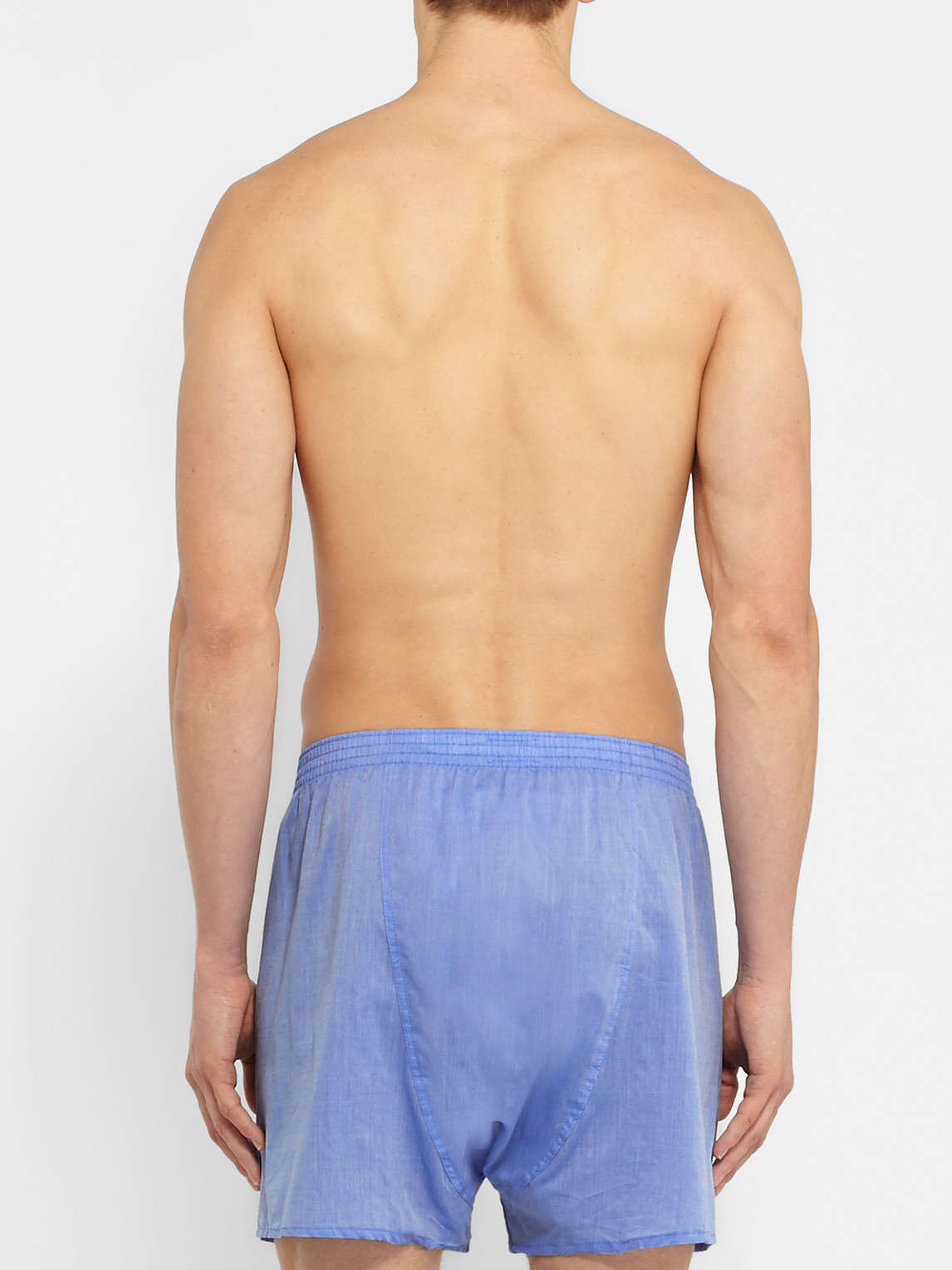 Shop Derek Rose Amalfi Cotton Boxer Shorts In Blue