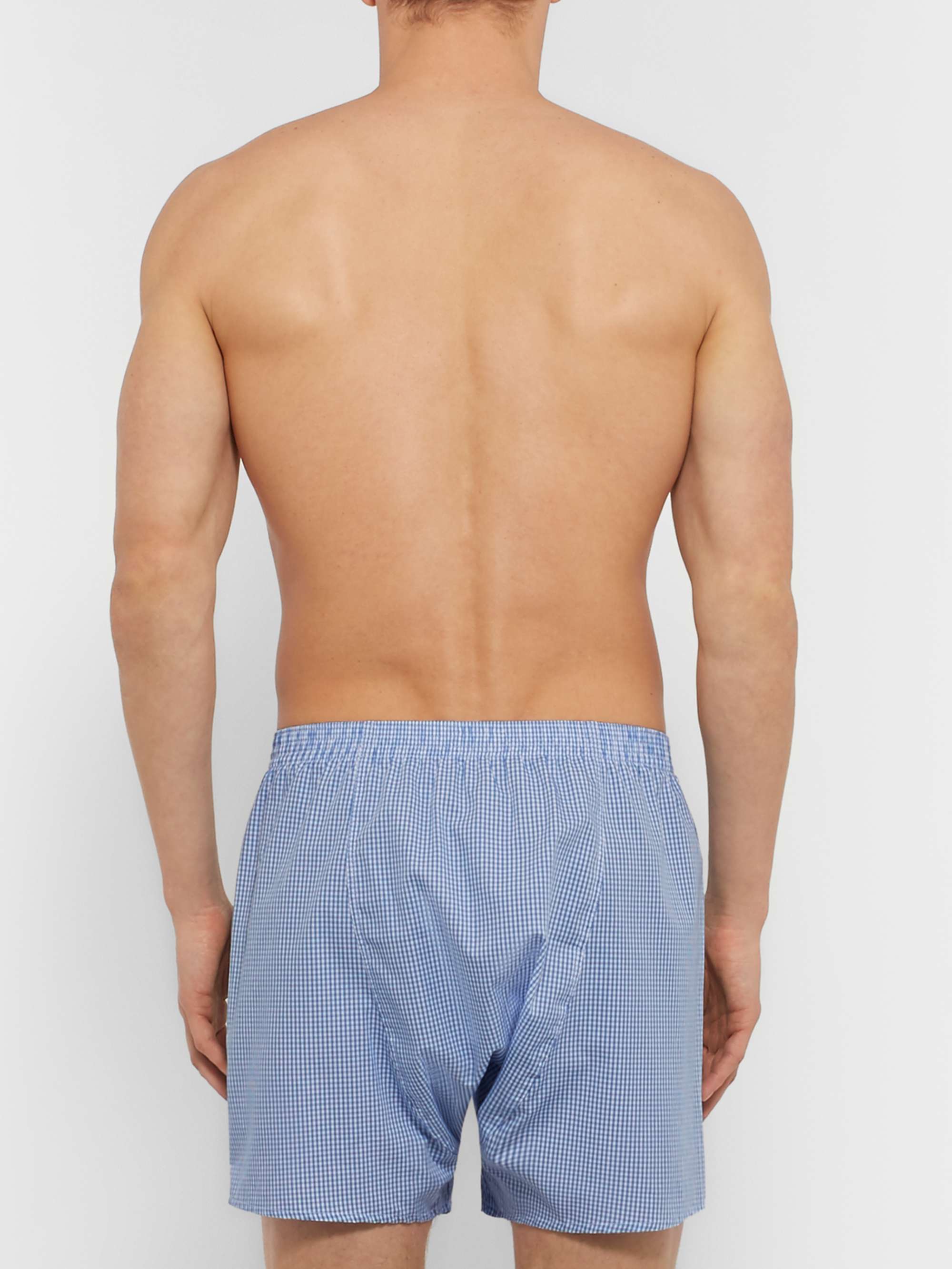 DEREK ROSE Gingham Cotton Boxer Shorts