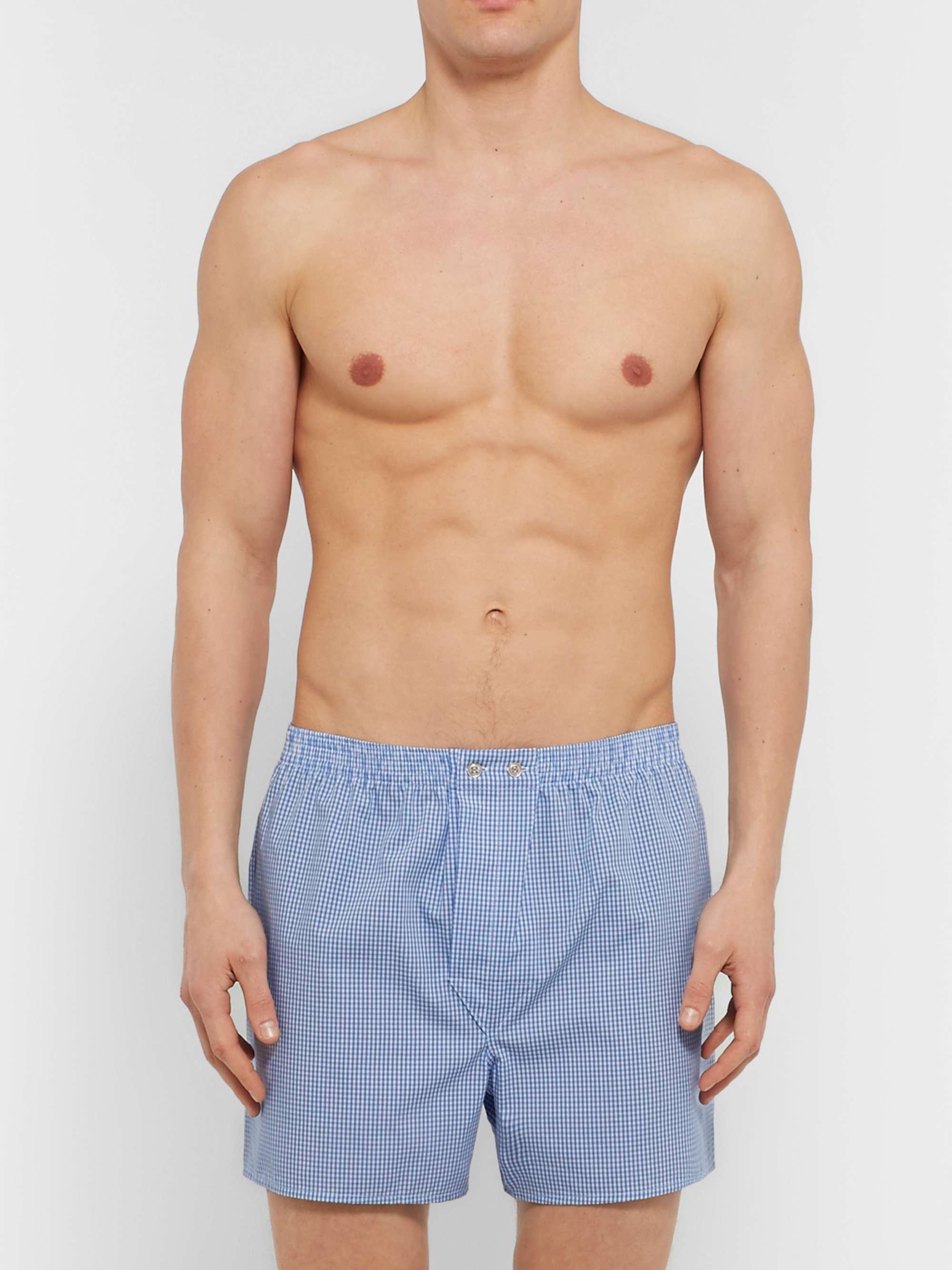 DEREK ROSE Gingham Cotton Boxer Shorts