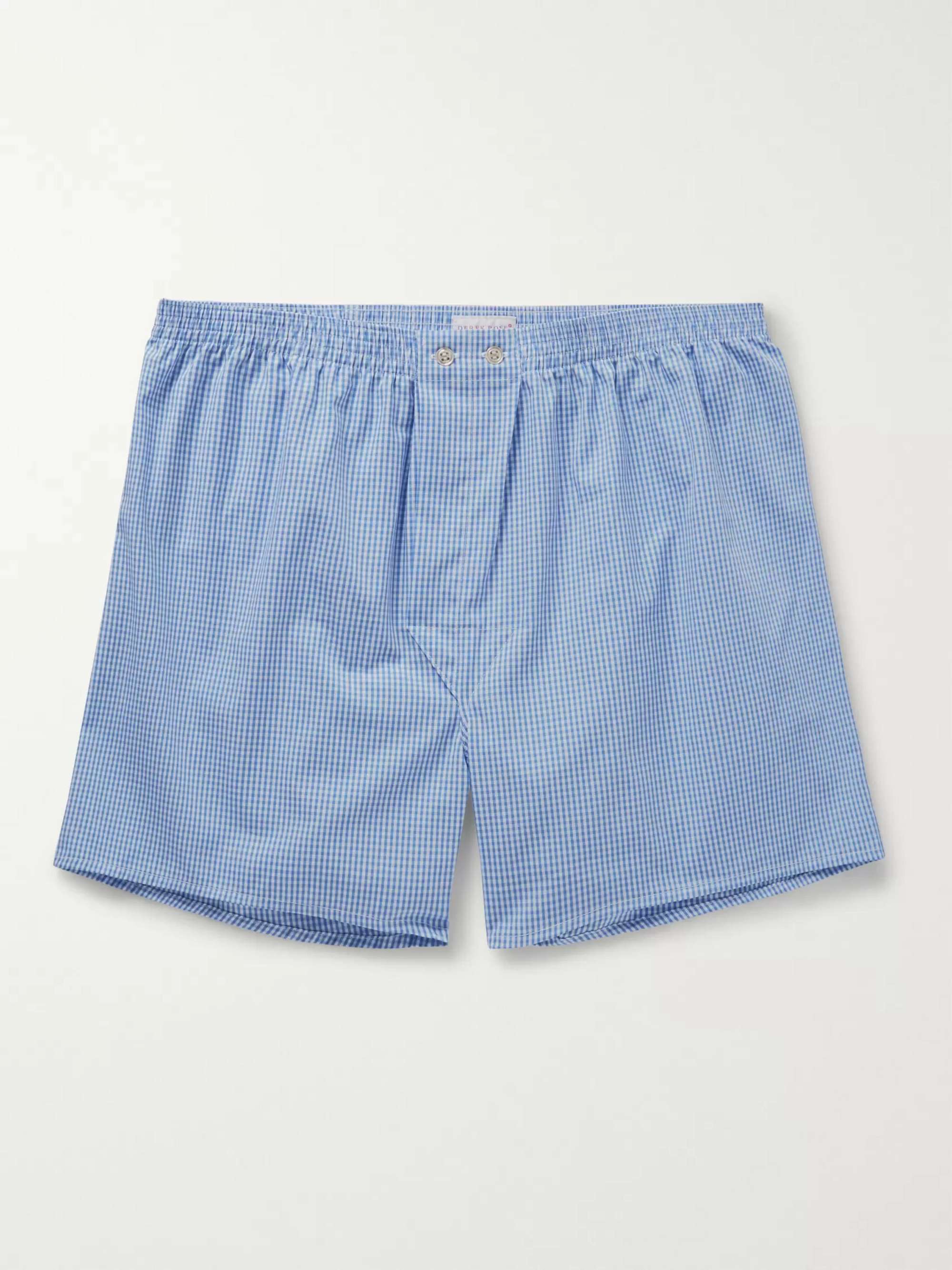 DEREK ROSE Gingham Cotton Boxer Shorts