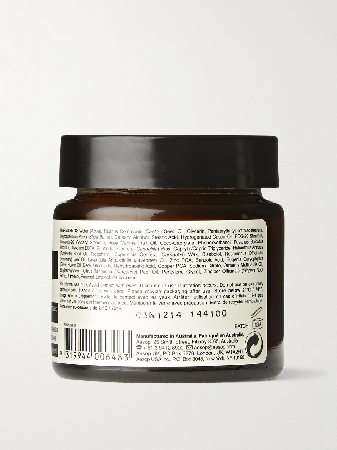 Shop Aesop Elemental Barrier Cream, 60ml In Colorless