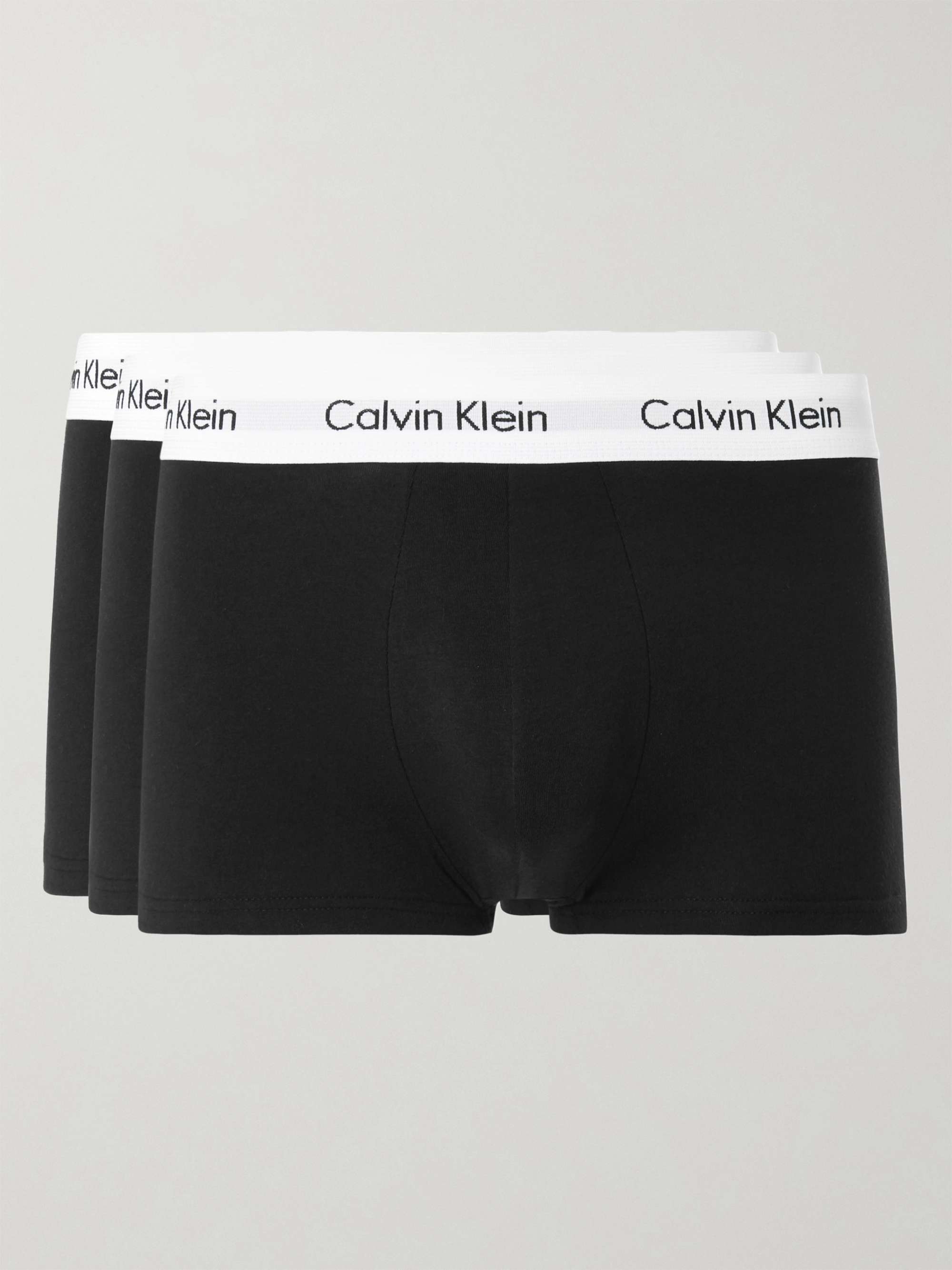 Black Pack of five cotton-blend boxer briefs