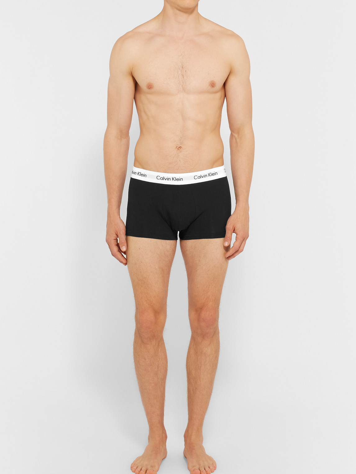 Shop Calvin Klein Underwear Three-pack Low-rise Stretch-cotton Boxer Briefs In Black