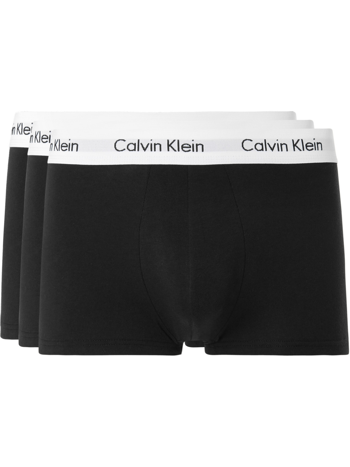 CALVIN KLEIN UNDERWEAR - Three-Pack Low-Rise Stretch-Cotton Boxer Briefs - Men - Black - XL