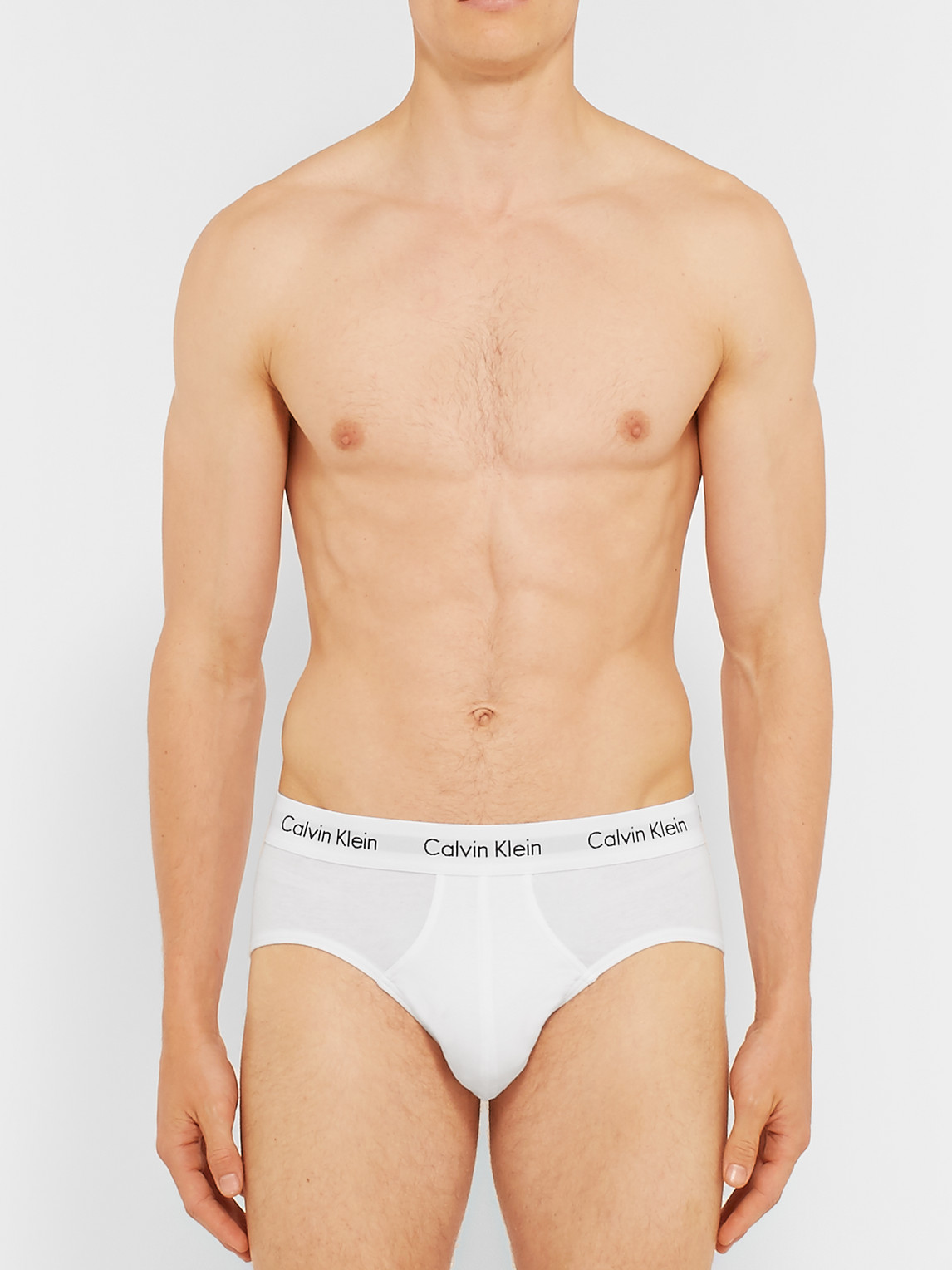 Shop Calvin Klein Underwear Three-pack Stretch-cotton Briefs In Multi