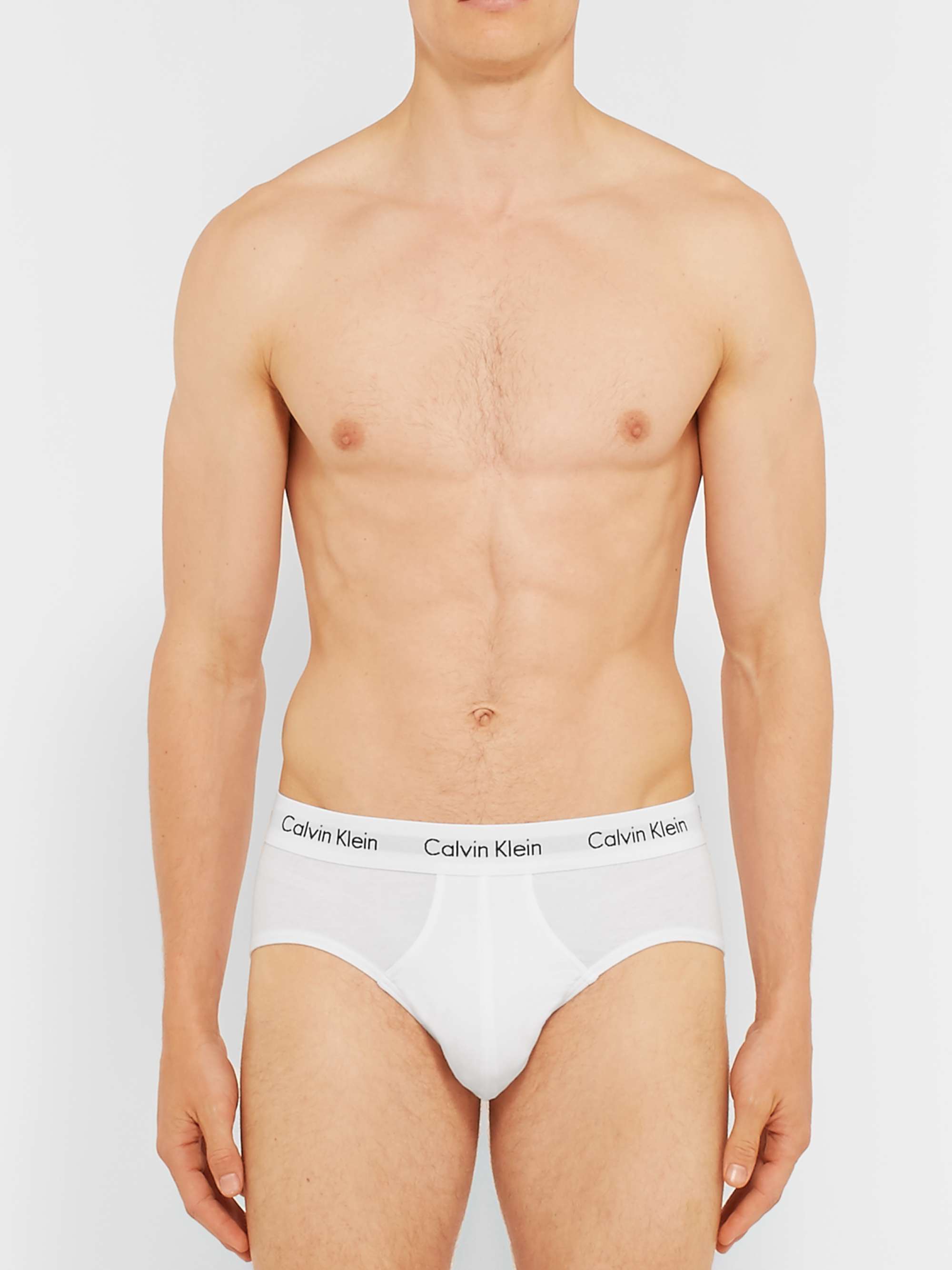 CALVIN KLEIN UNDERWEAR Three-Pack Stretch-Cotton Briefs