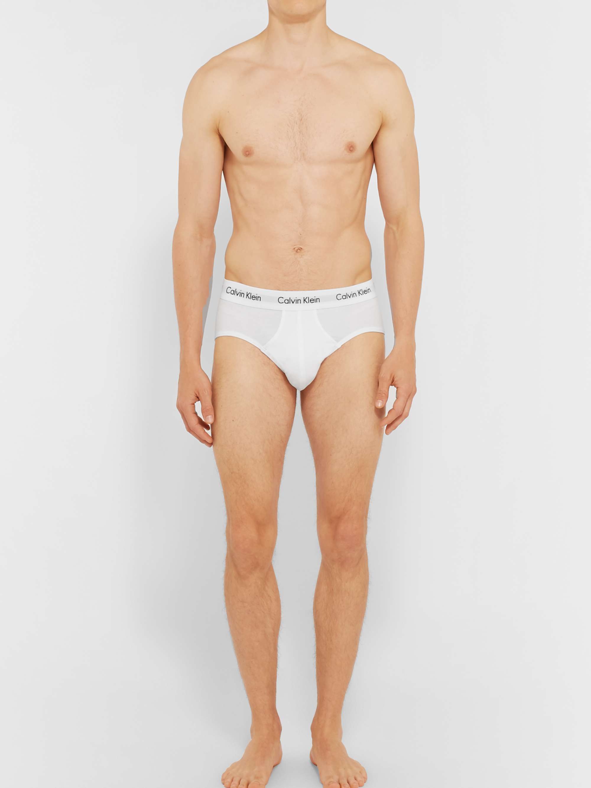 CALVIN KLEIN UNDERWEAR Three-Pack Stretch-Cotton Briefs for Men