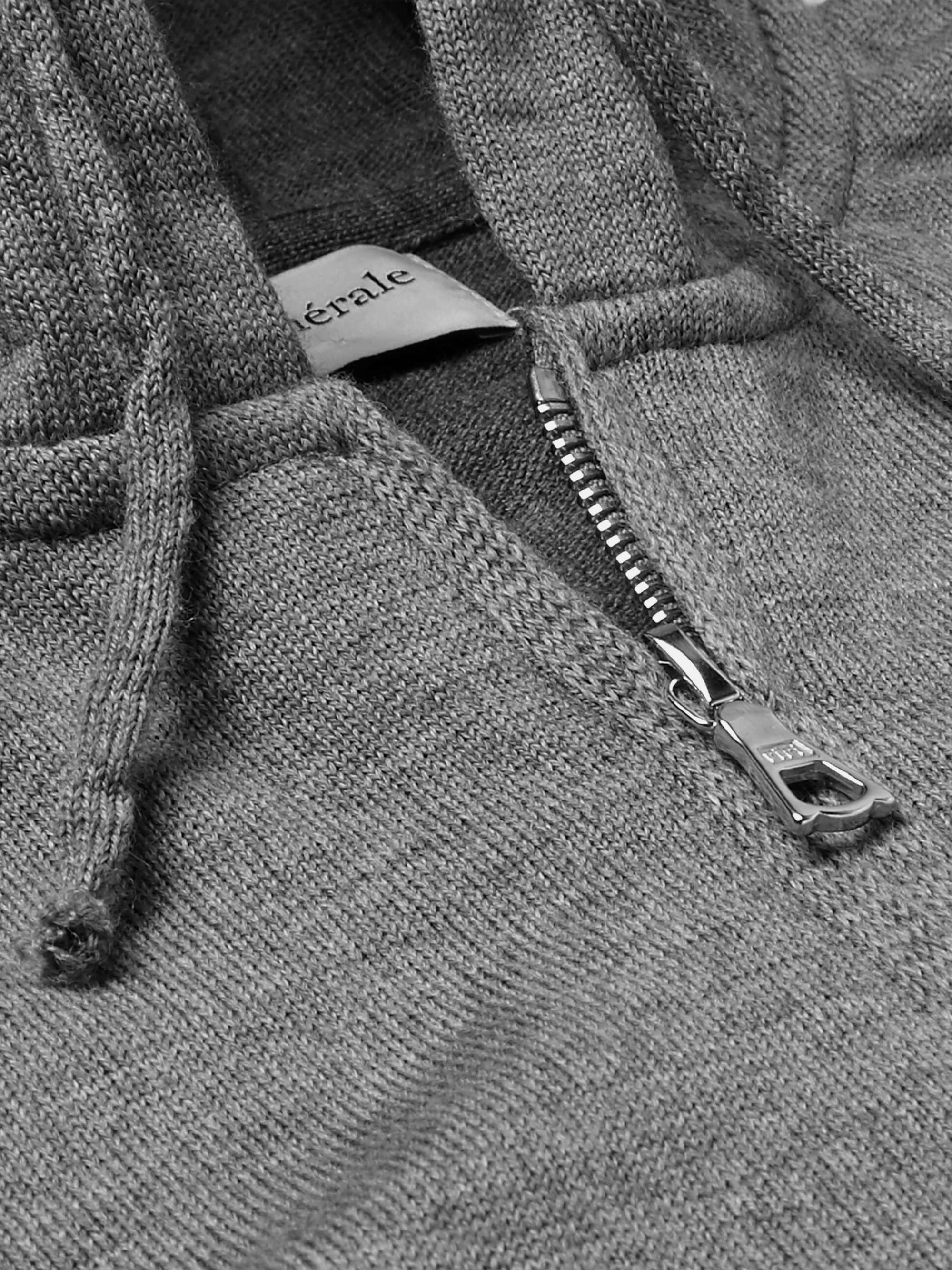 OFFICINE GÉNÉRALE Merino Wool Zip-Up Hoodie