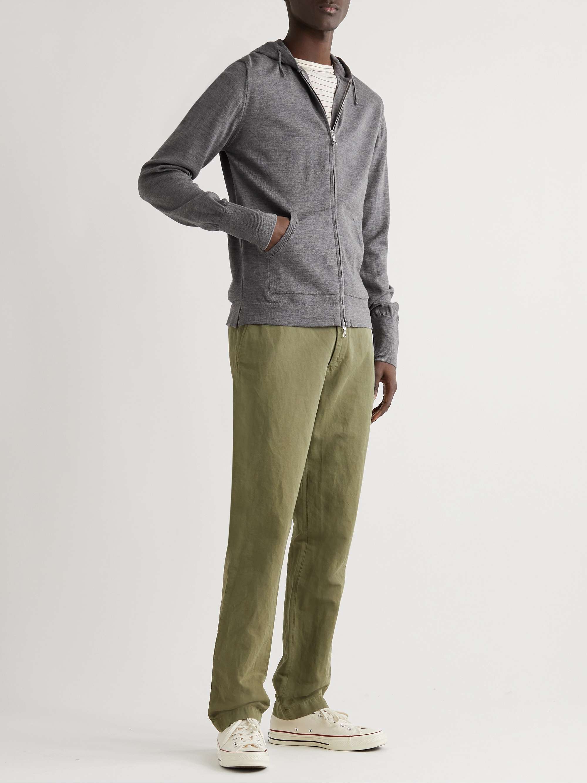 OFFICINE GÉNÉRALE Merino Wool Zip-Up Hoodie