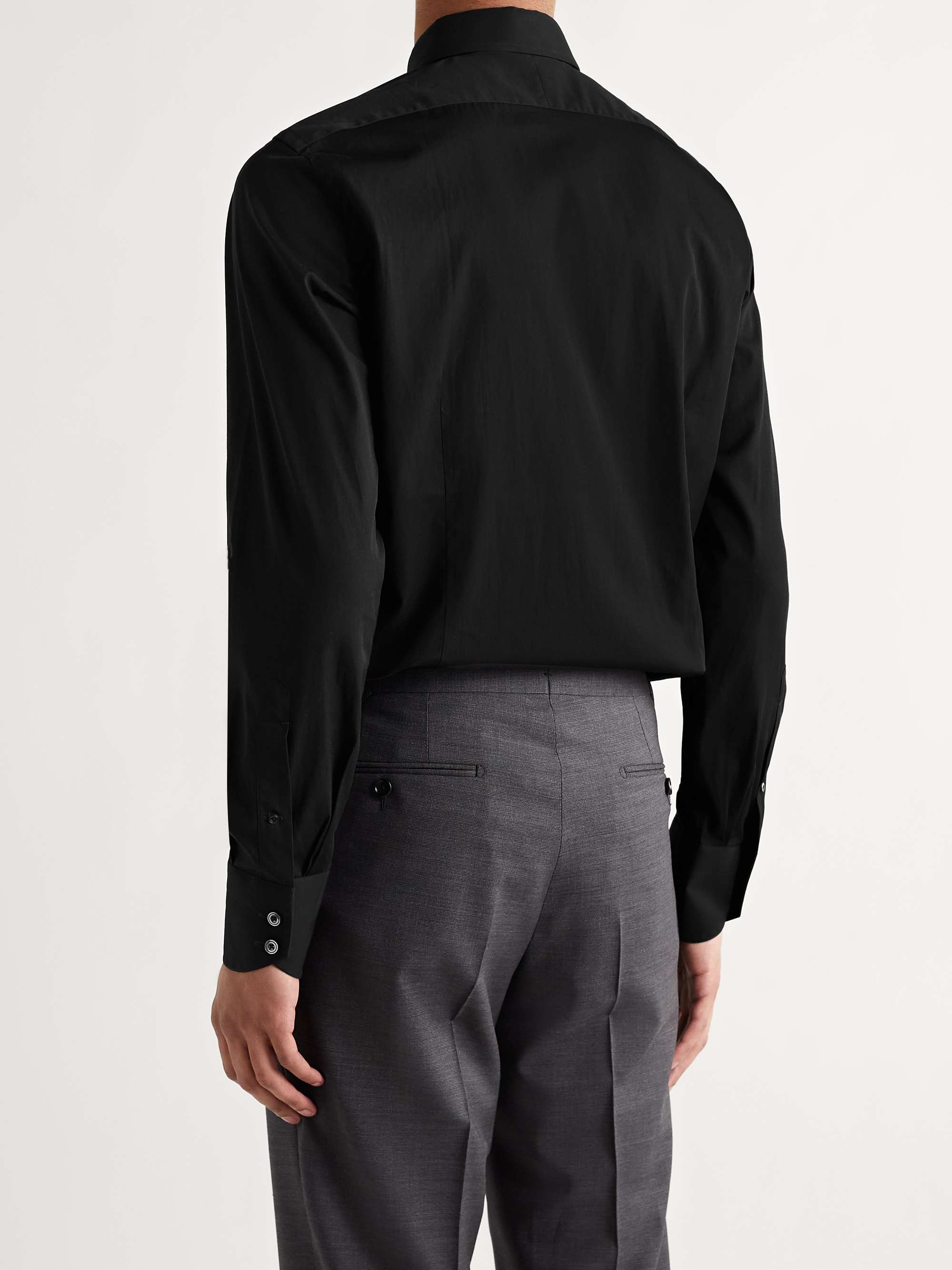 TOM FORD Black Slim-Fit Cotton-Poplin Shirt