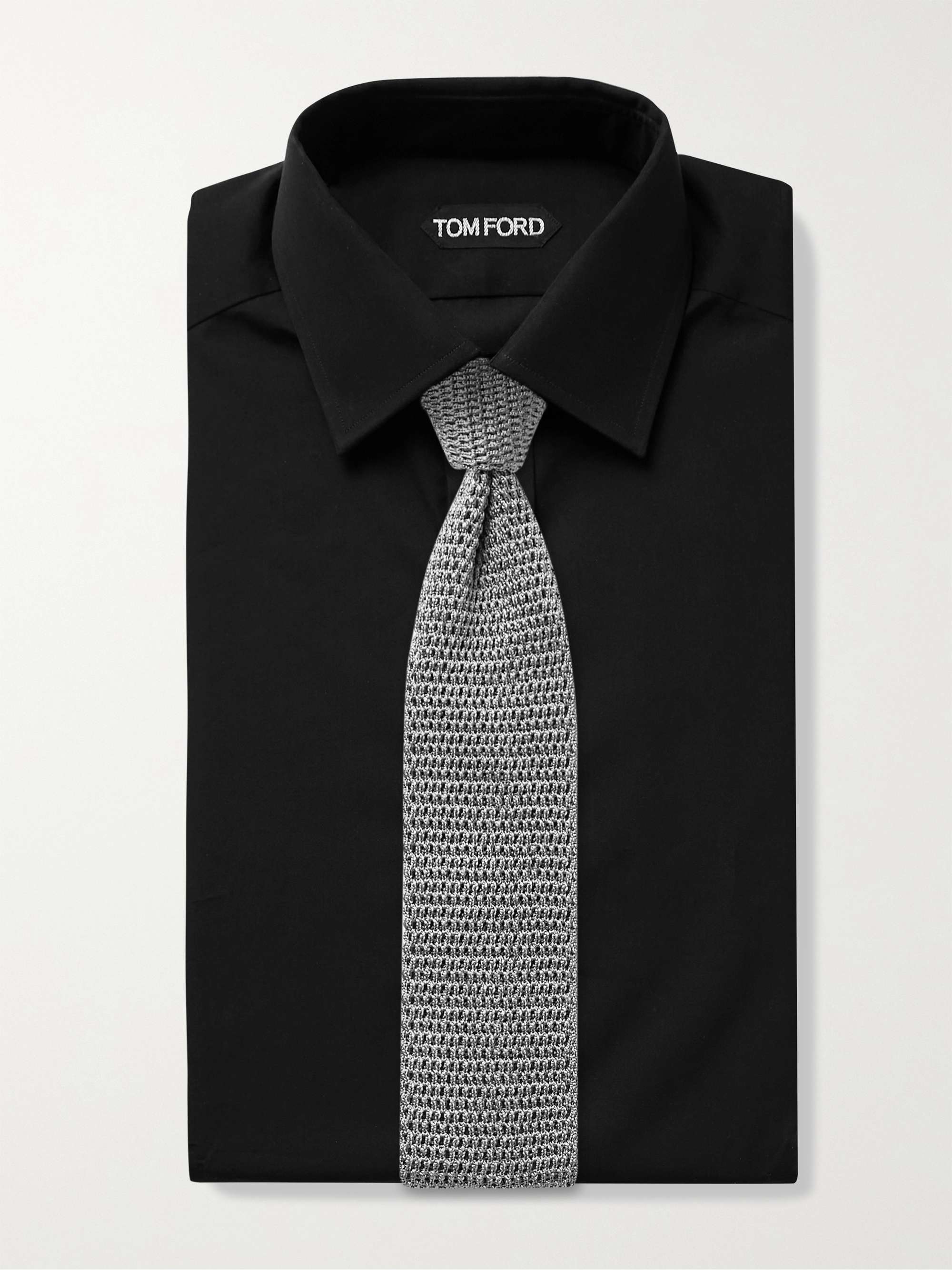TOM FORD Black Slim-Fit Cotton-Poplin Shirt