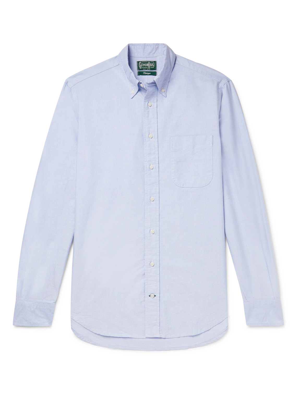 Gitman Vintage Button-down Collar Cotton Oxford Shirt In Blue