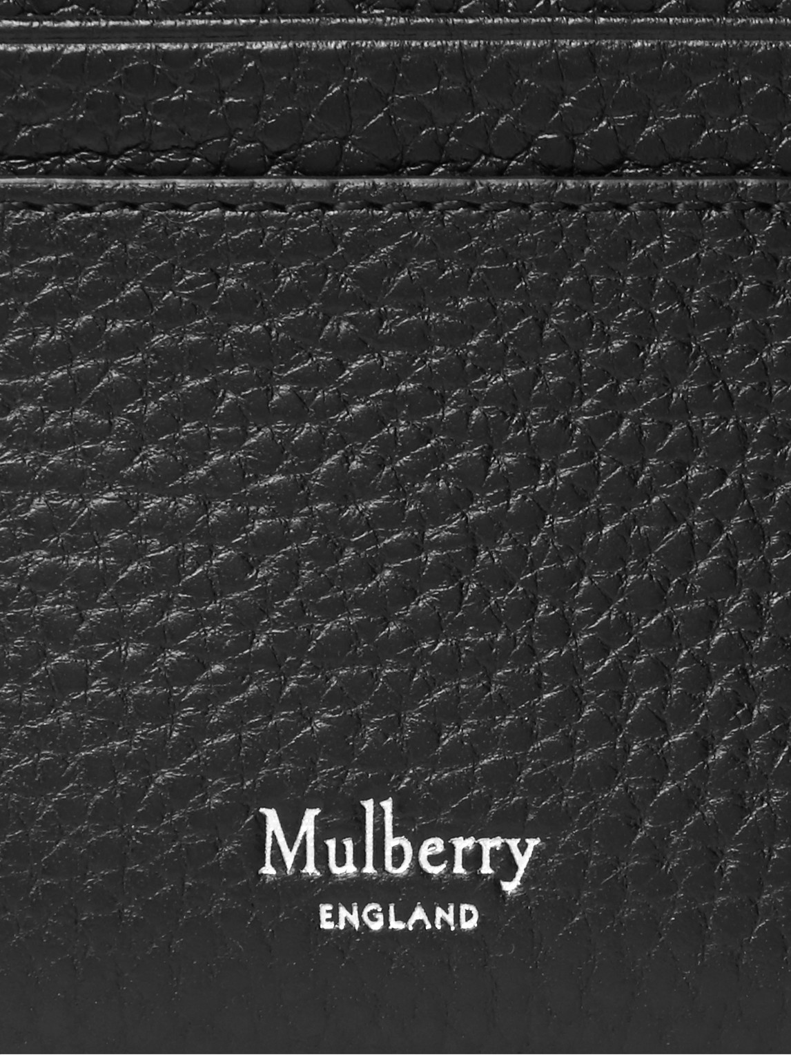 Shop Mulberry Full-grain Leather Cardholder In Black