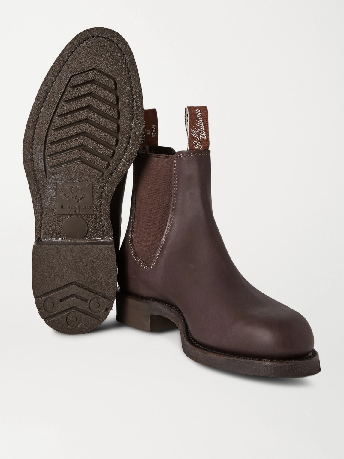 Shop R.m.williams Gardener Whole-cut Leather Chelsea Boots In Brown