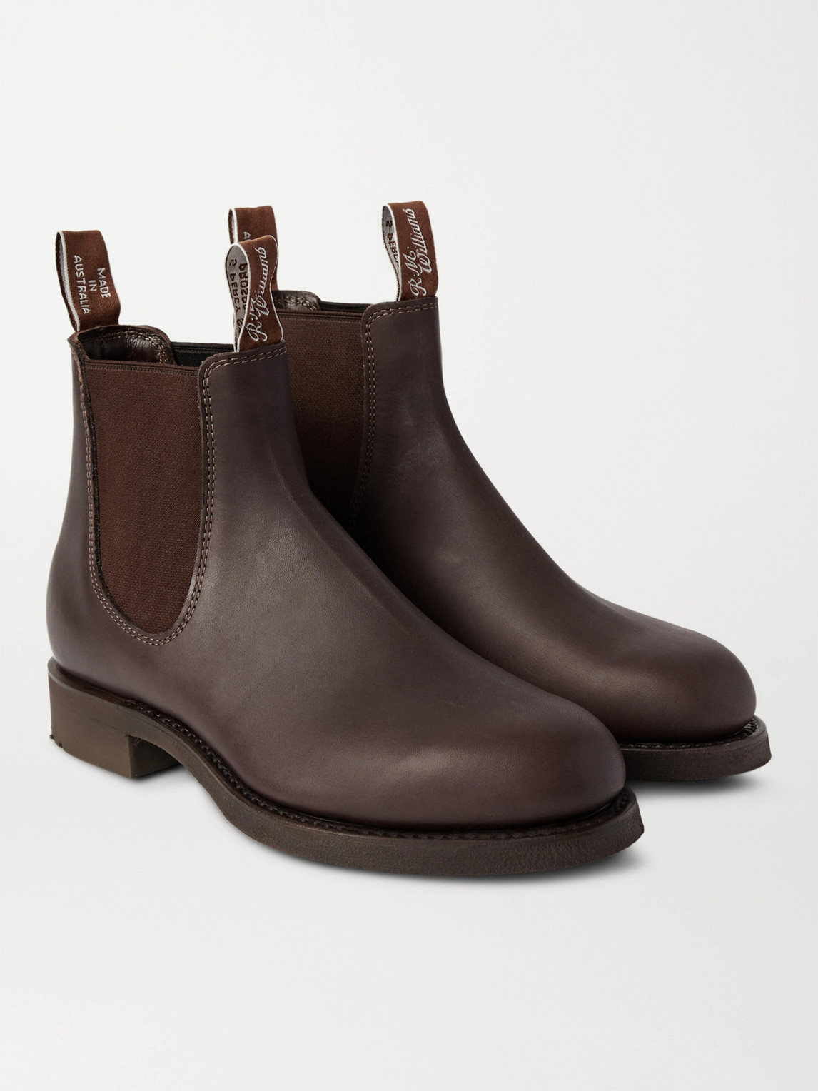 Shop R.m.williams Gardener Whole-cut Leather Chelsea Boots In Brown